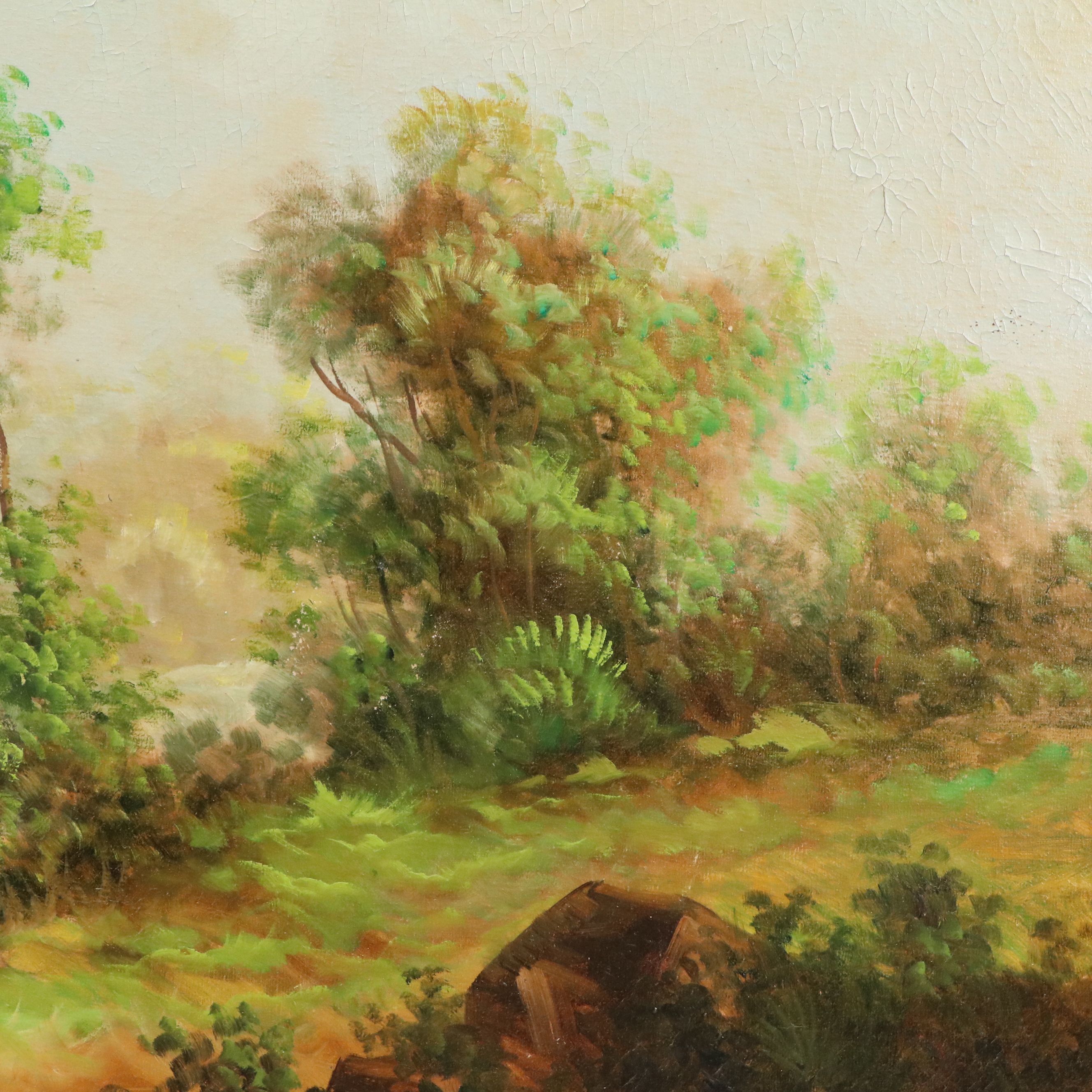 In the Manner of Giuseppe Solenghi Oil Landscape, Early to Mid-20th C.