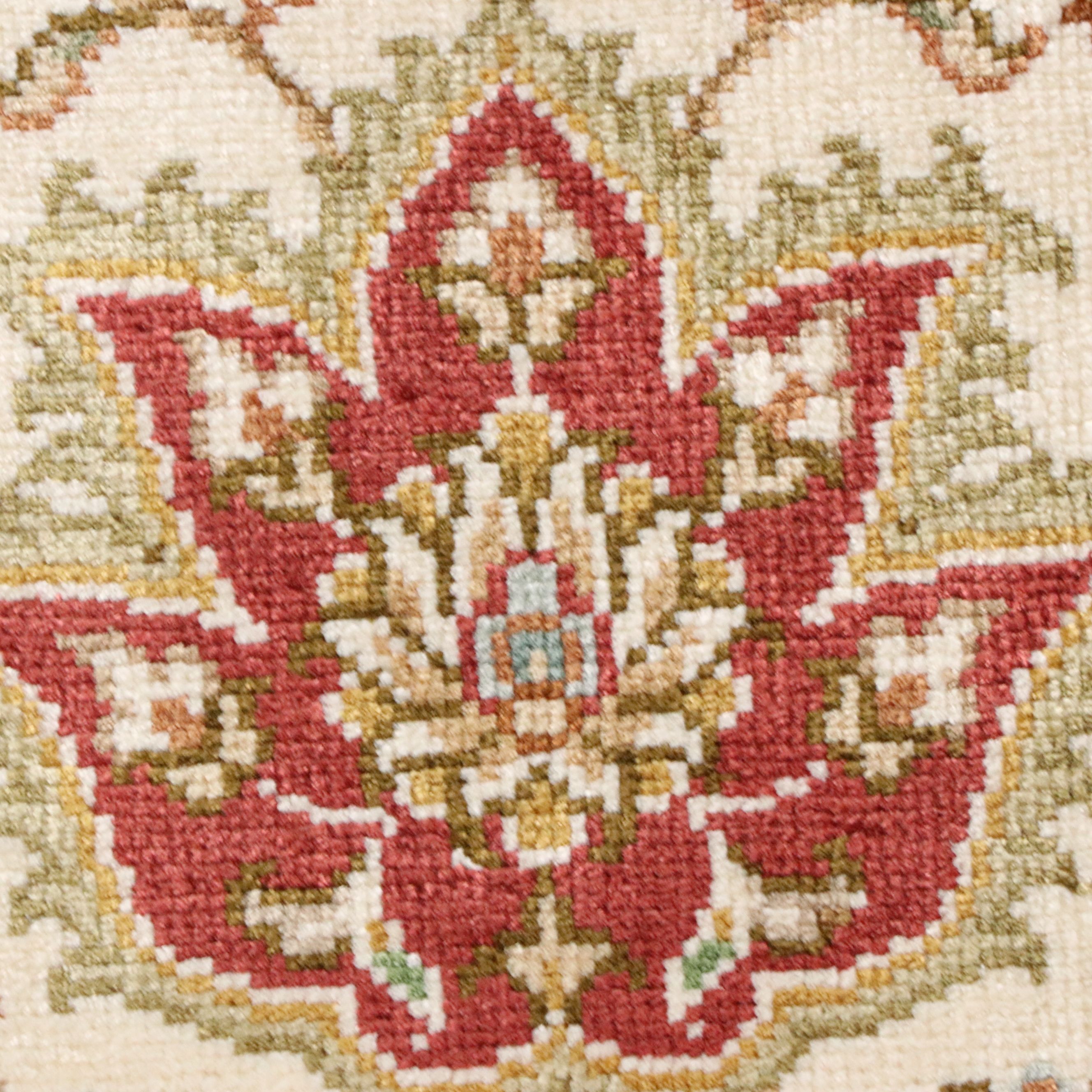 5'7 x 8'9 Hand-Knotted Indo-Kashmir Style "Four Seasons" Silk Area Rug