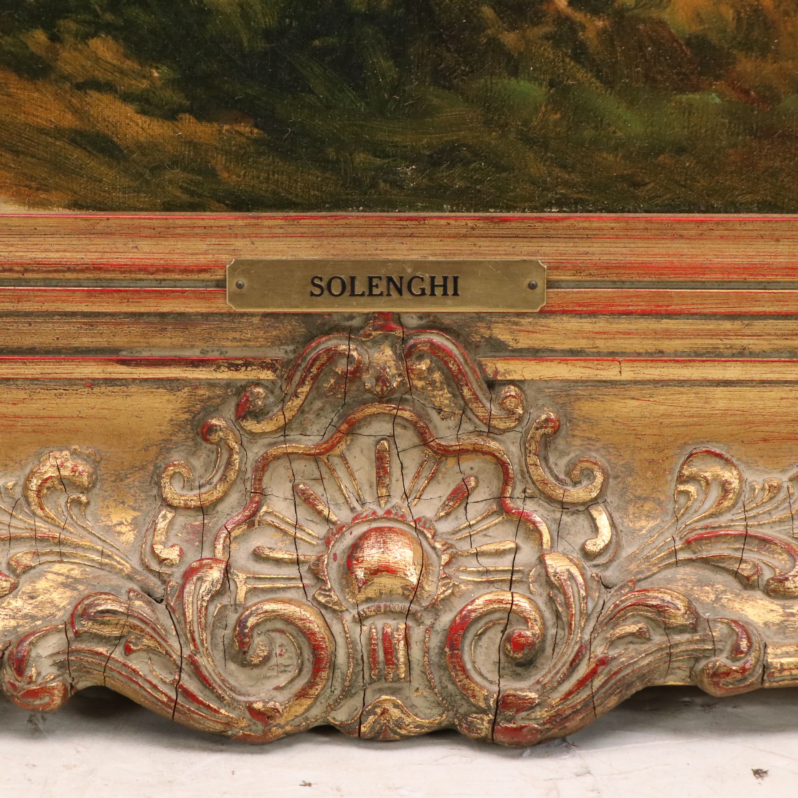 In the Manner of Giuseppe Solenghi Oil Landscape, Early to Mid-20th C.