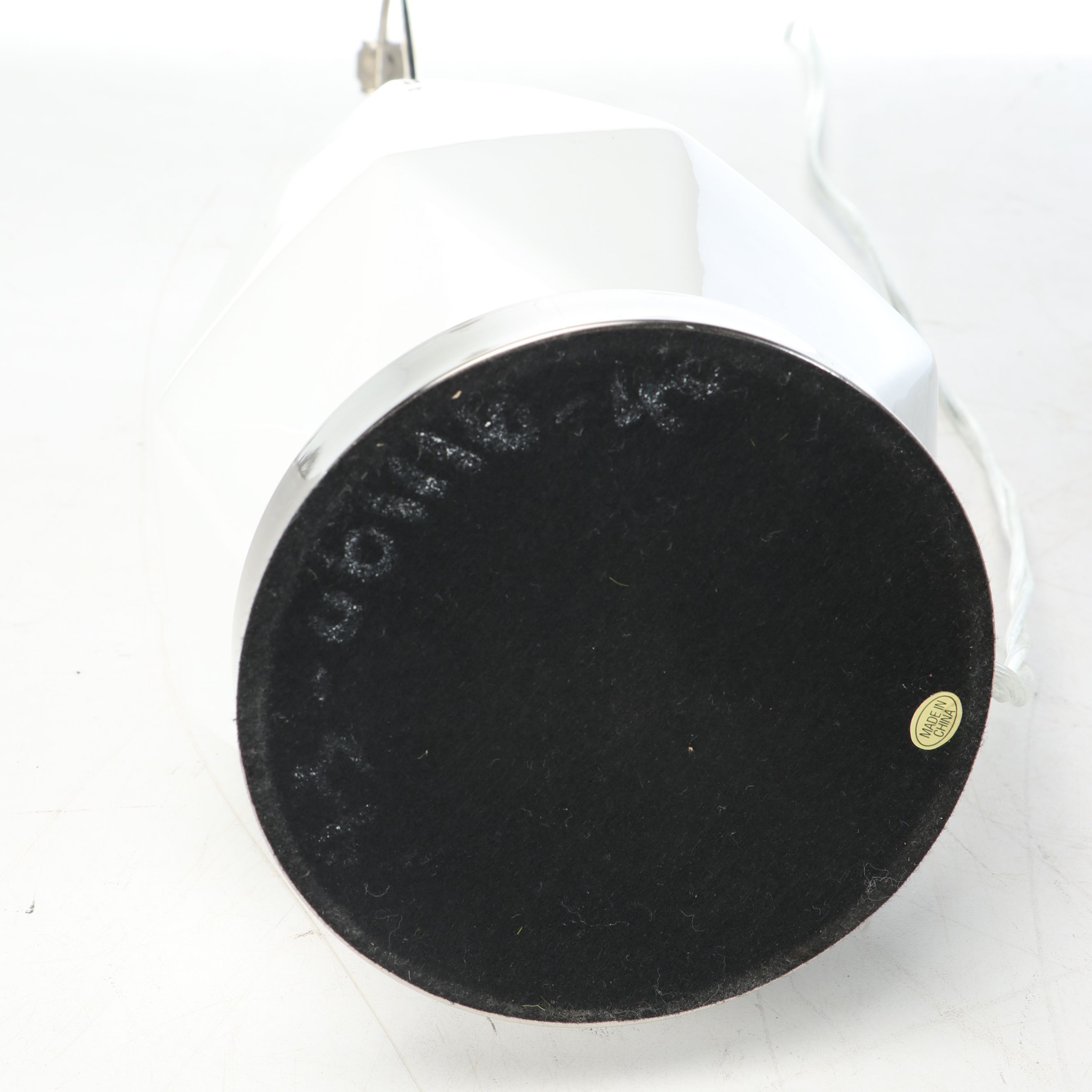 White Geometric Ceramic Table Lamps with Black Cotton Shades