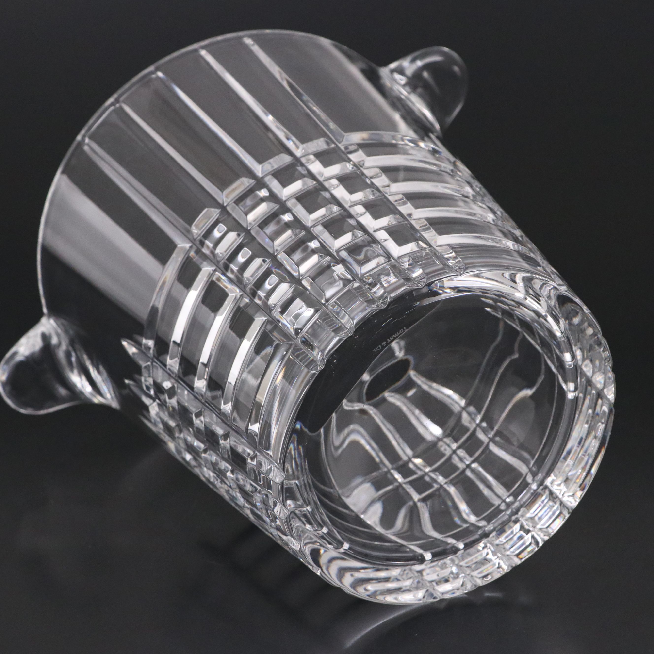 Tiffany & Co. "Plaid" Crystal Ice Bucket