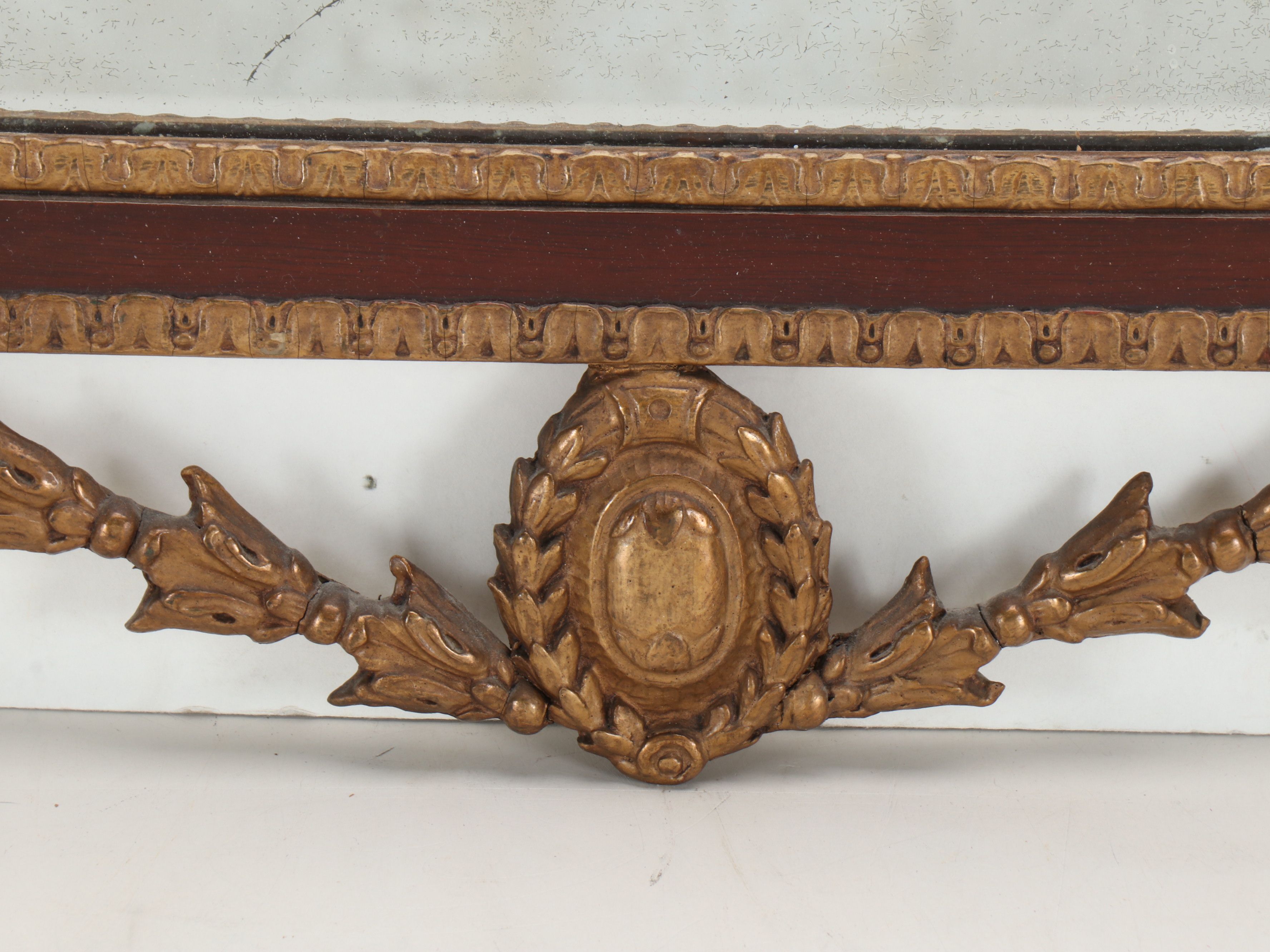 Federal Style Bronze Finish Eagle Finial Wall Mirror