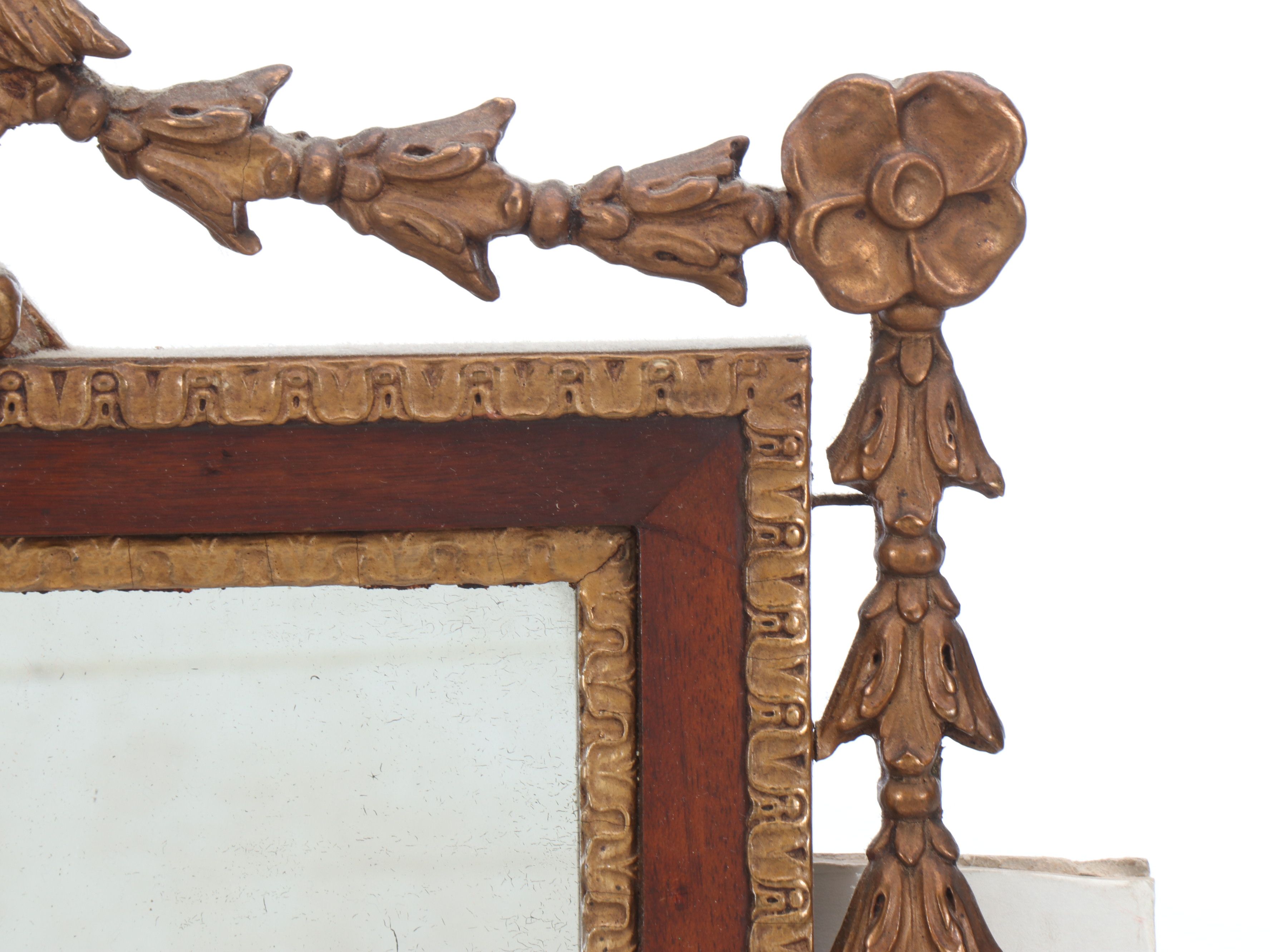 Federal Style Bronze Finish Eagle Finial Wall Mirror