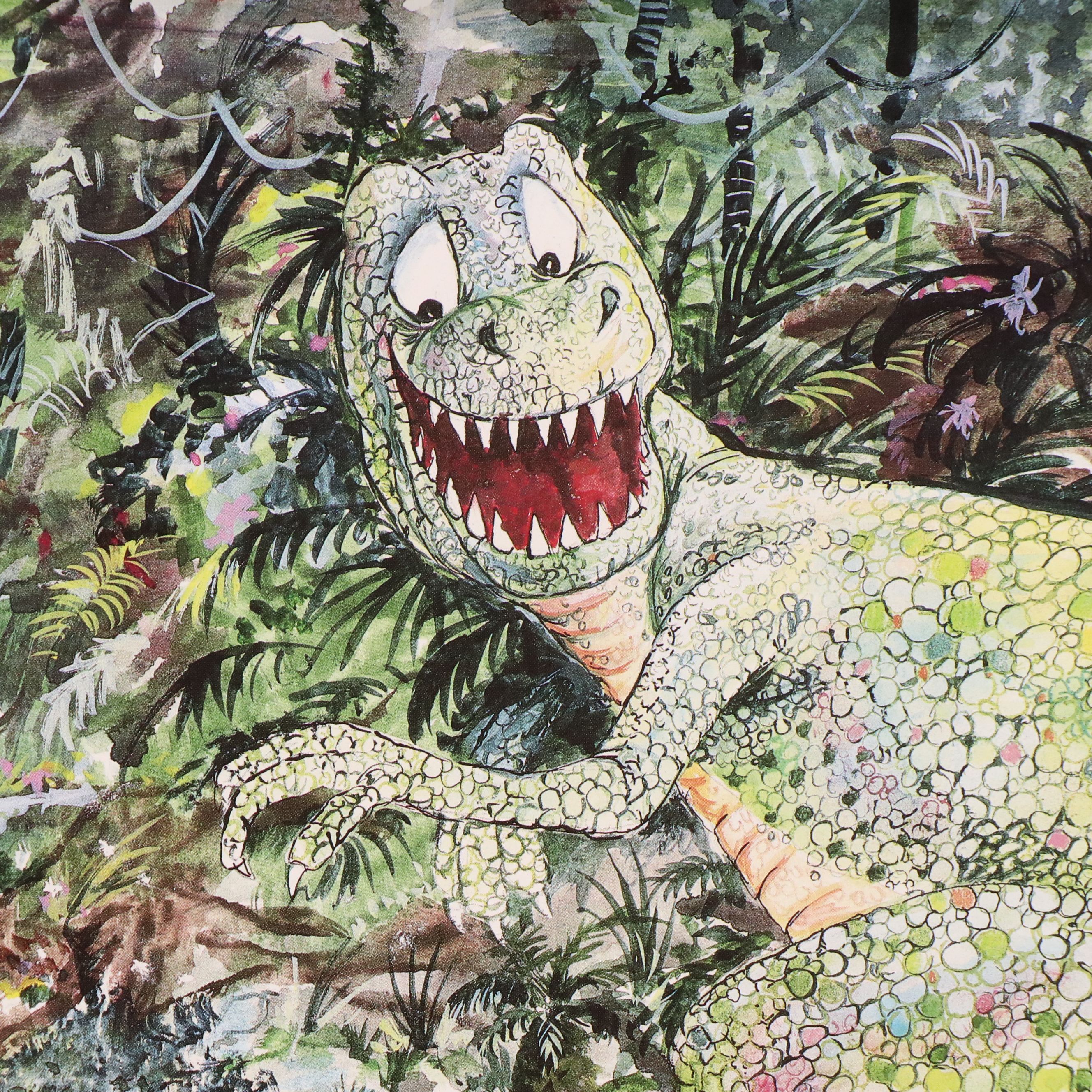 After Ron Rodecker Offset Lithograph "Teasing Grandpa" Circa 1987