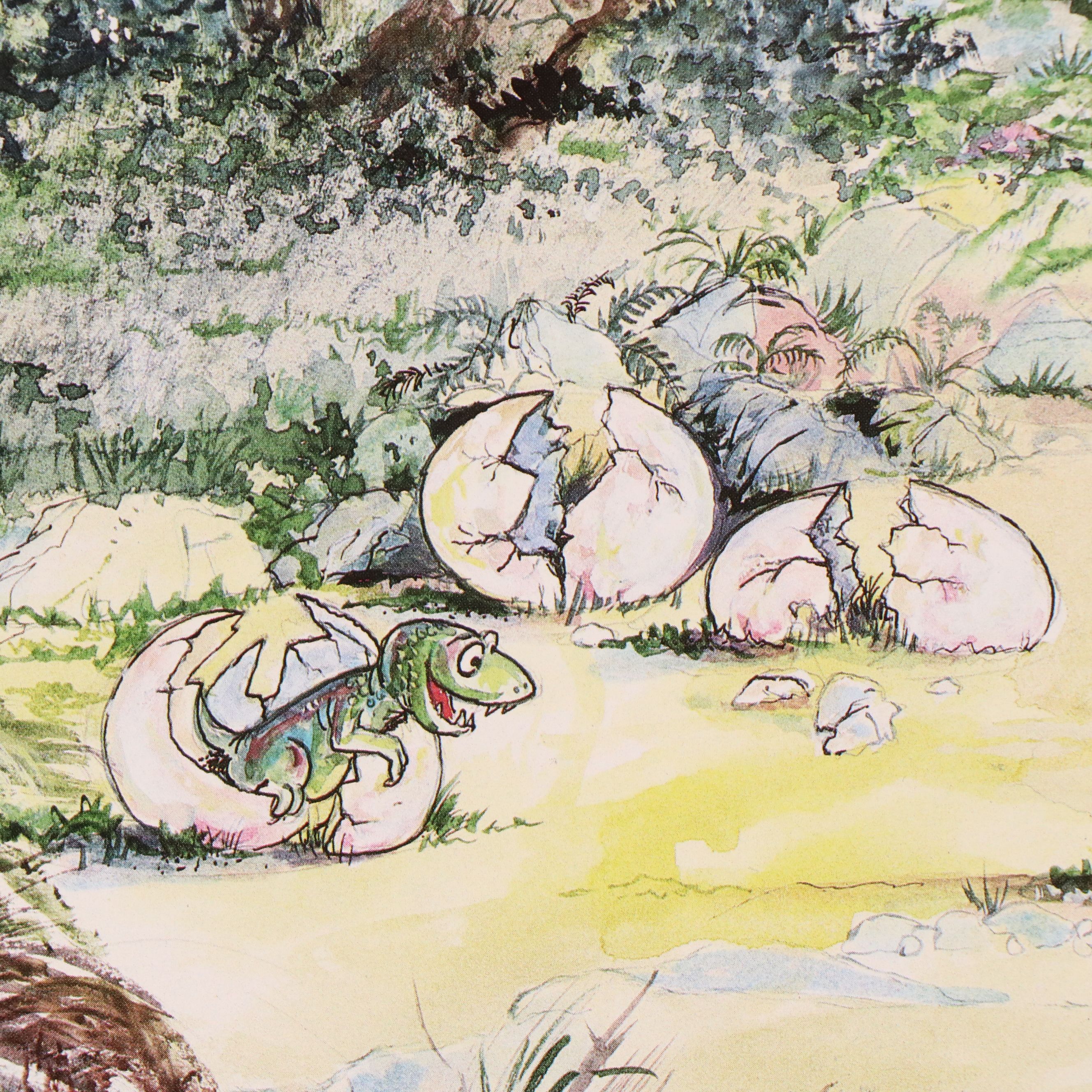 After Ron Rodecker Offset Lithograph "Teasing Grandpa" Circa 1987