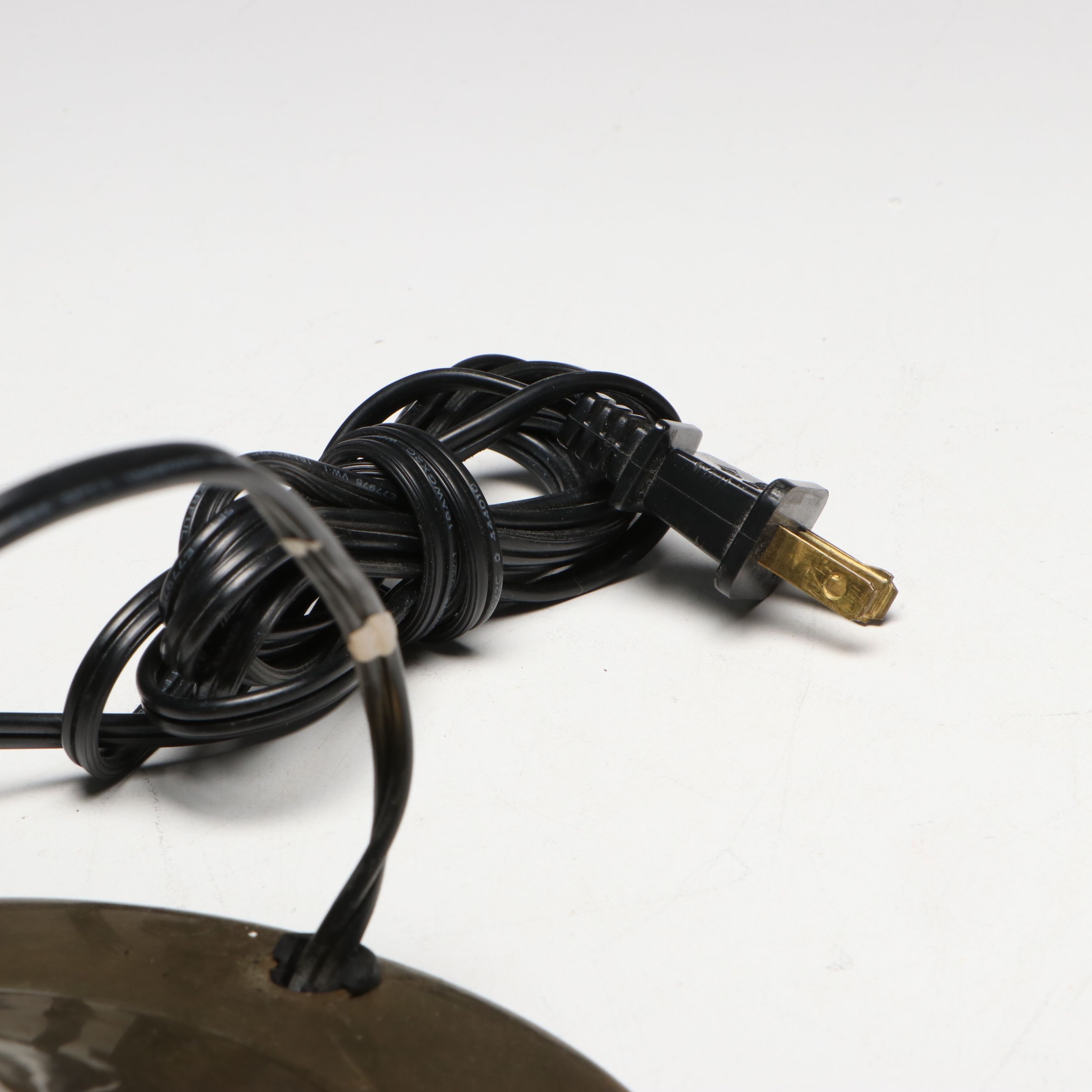 Brass Banker's Desk Lamp with Cased Green Shade, Vintage