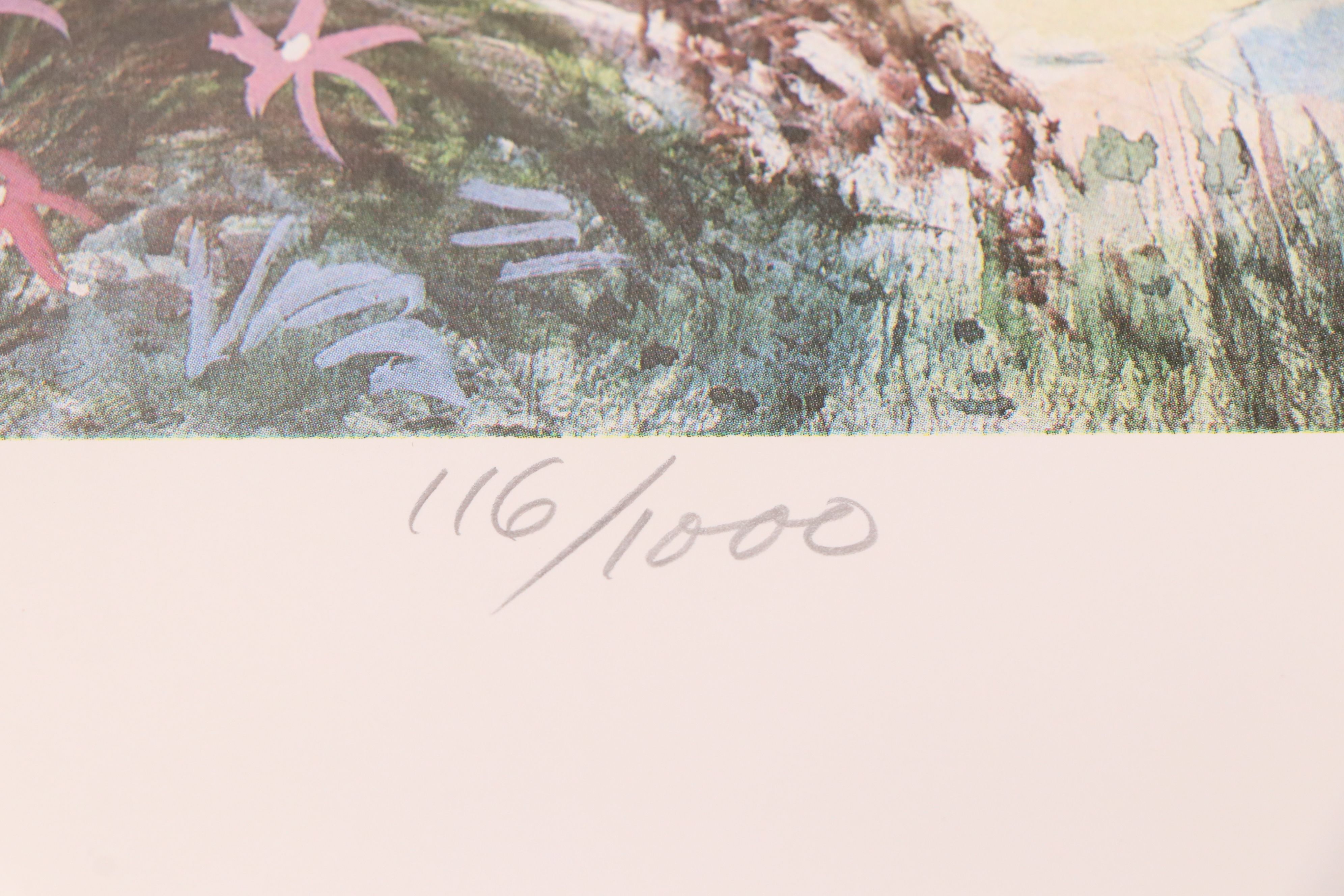 After Ron Rodecker Offset Lithograph "Teasing Grandpa" Circa 1987