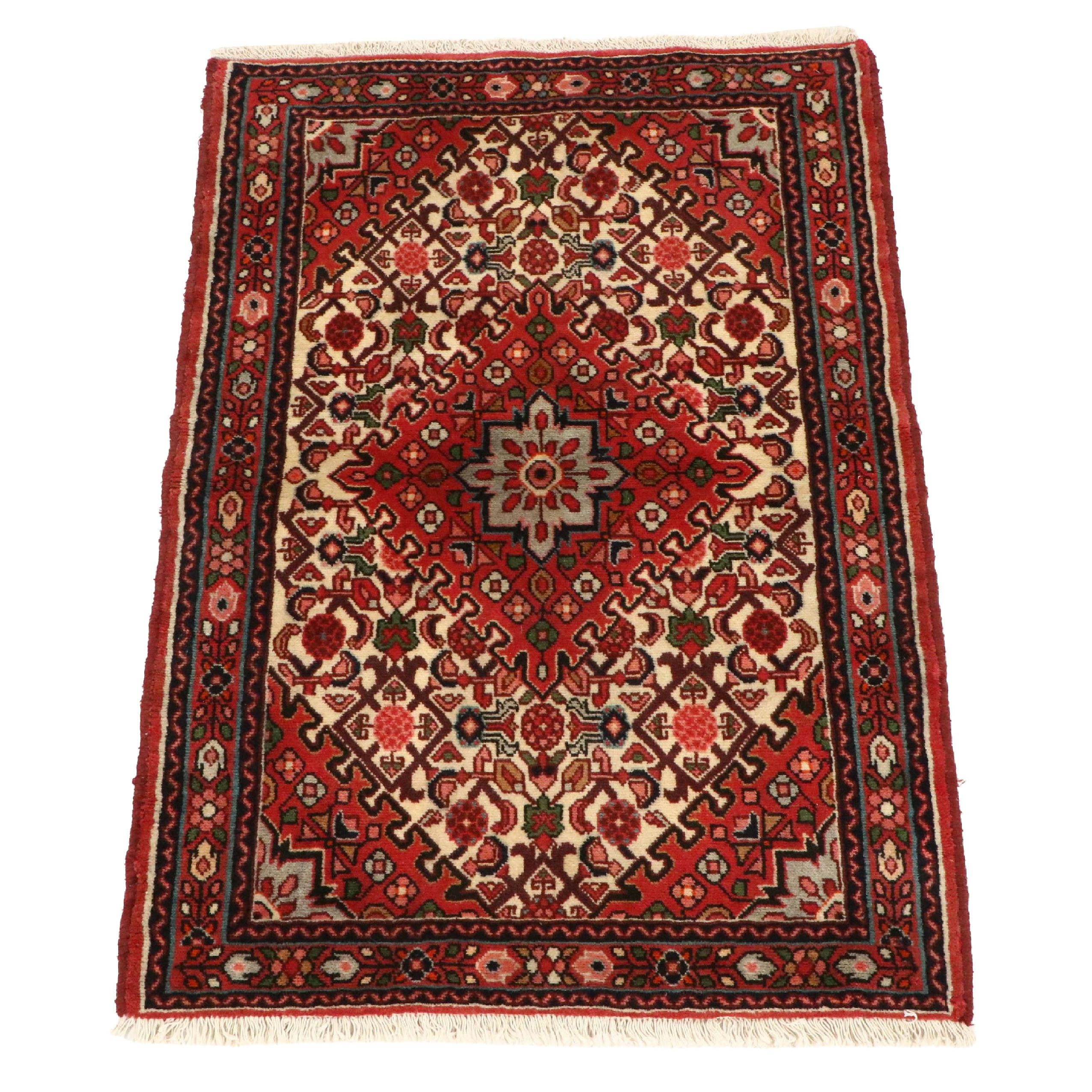 3'4 x 4'10 Hand-Knotted Persian Hamadan Accent Rug