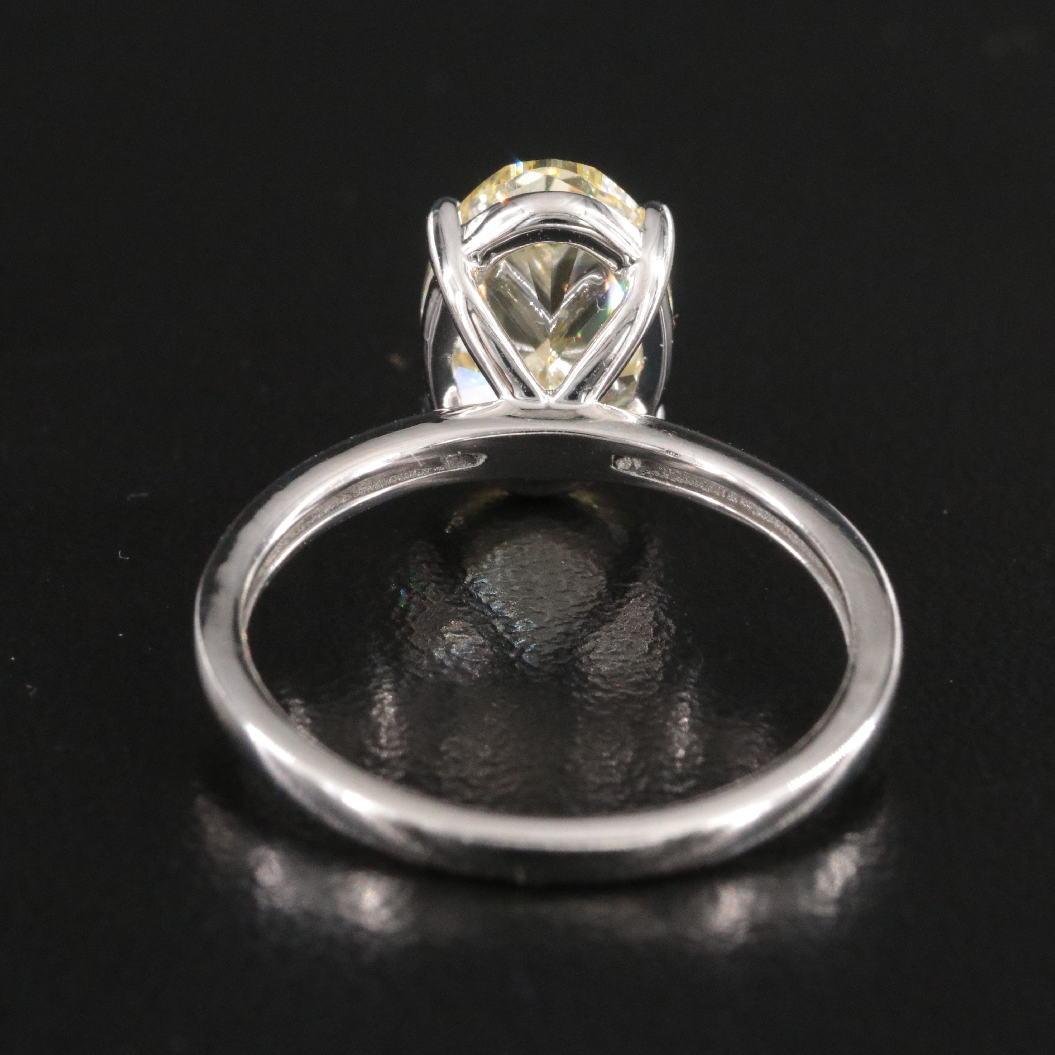 Platinum 3.01 CT Lab Grown Fancy Intense Yellow Diamond Ring with IGI Report