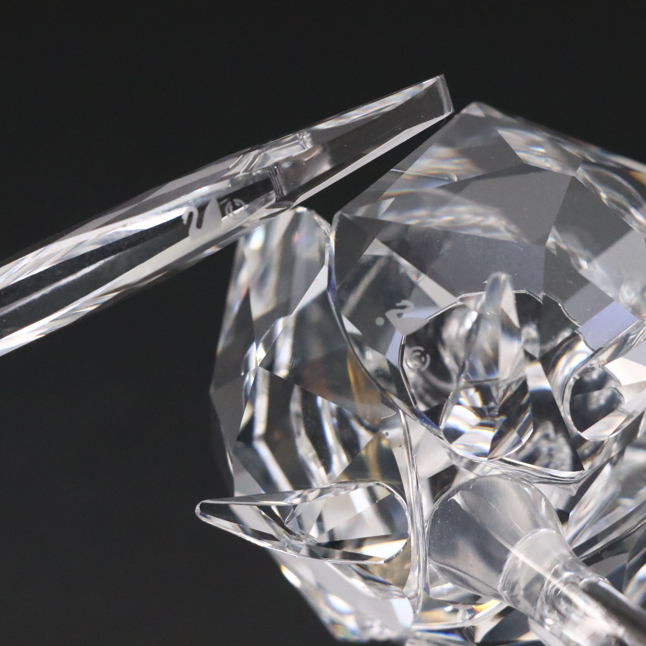 Swarovski Crystal "Water Lily" Candle Holder with Crystal Figurines