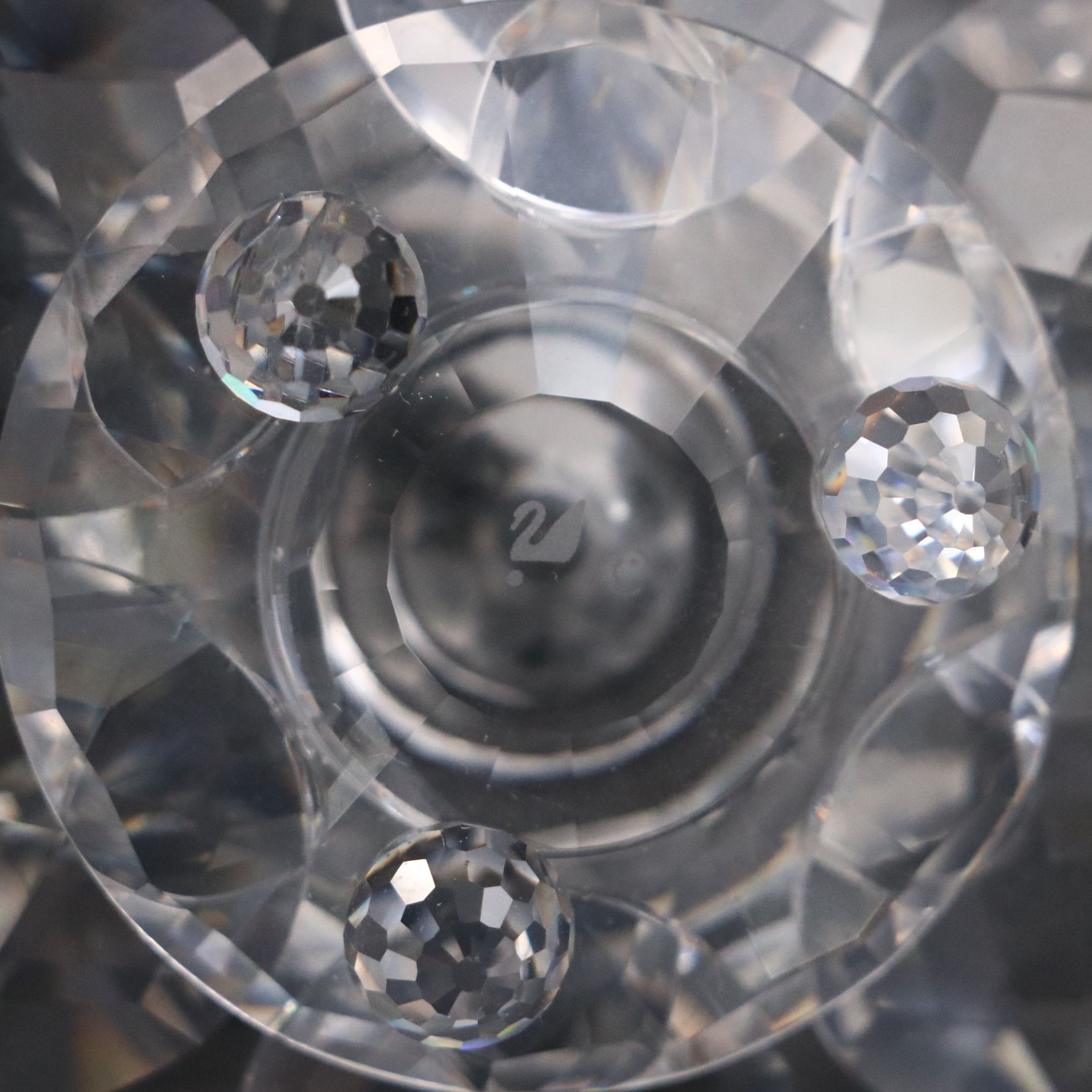 Swarovski Crystal "Water Lily" Candle Holder with Crystal Figurines