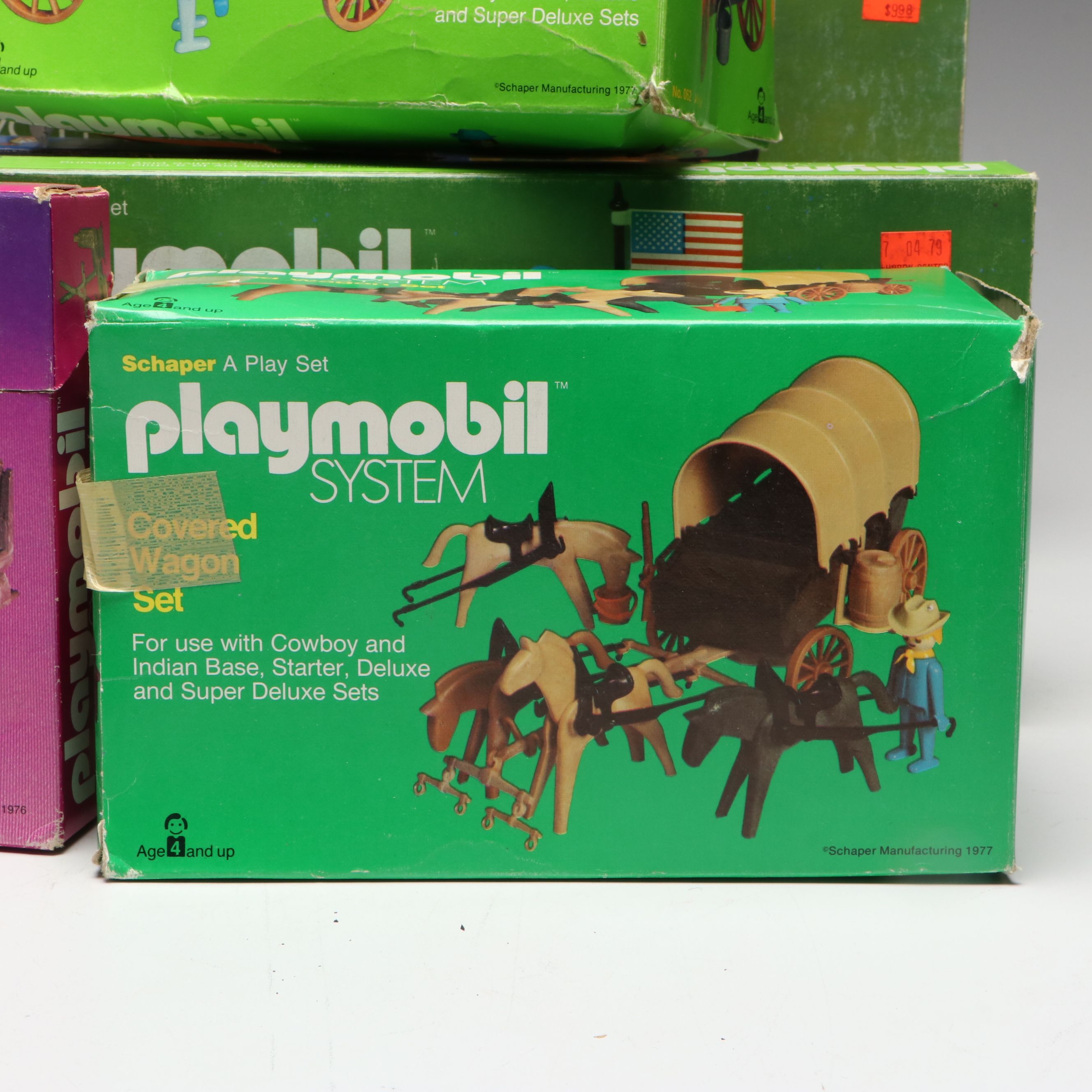 Playmobil Covered Wagon, Construction Workers, and More Vintage Toy Sets