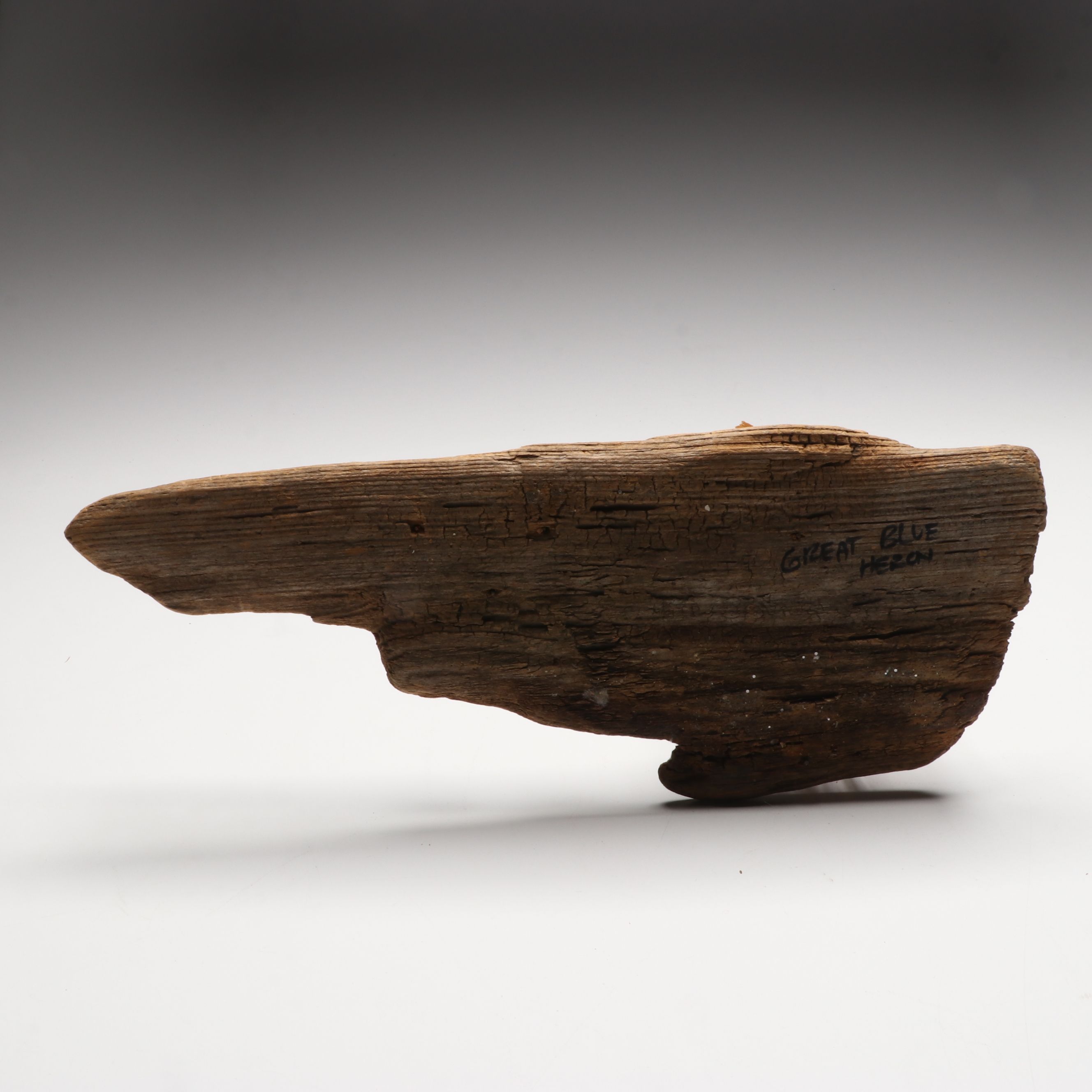 Artist Signed Carved Wood "Great Blue Heron" and "Green Heron" Figures