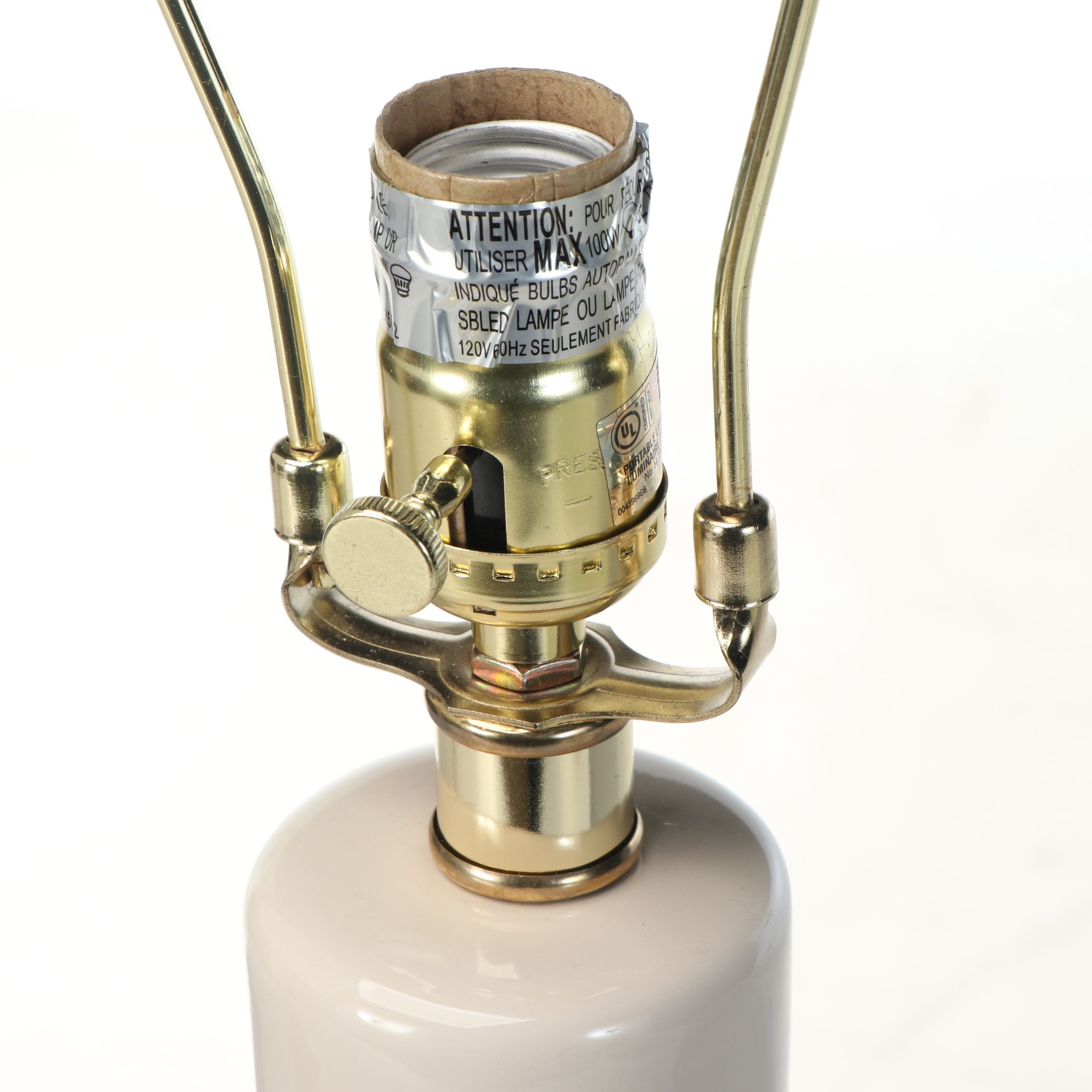 Safavieh "Mae" Long Necked Ceramic Table Lamps with Cotton Shades