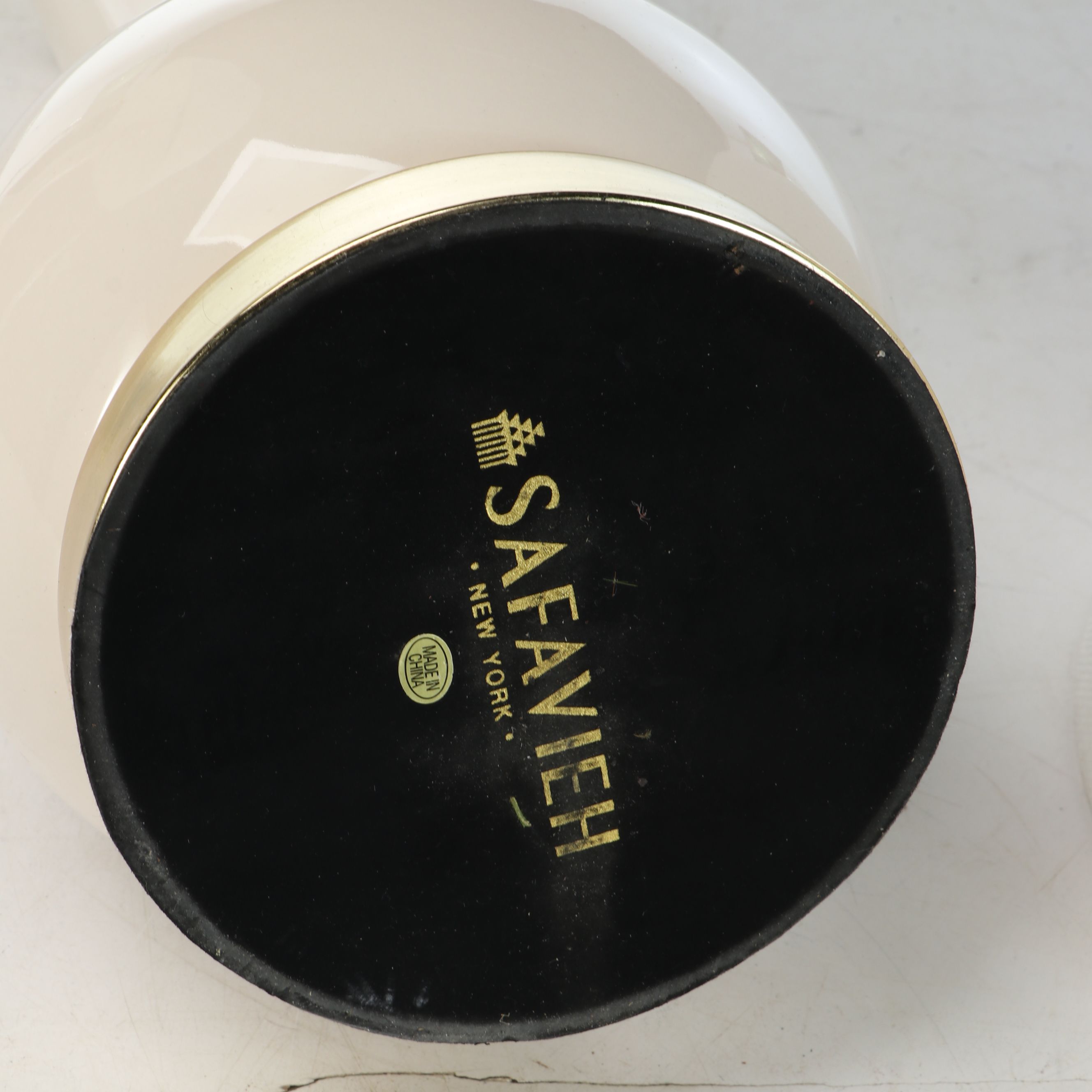 Safavieh "Mae" Long Necked Ceramic Table Lamps with Cotton Shades