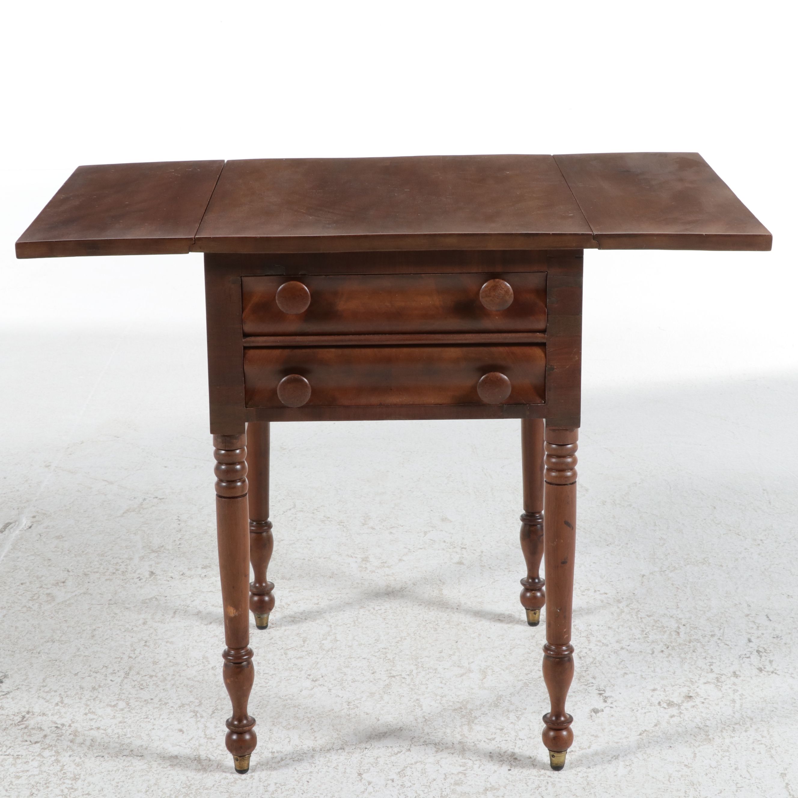 American Federal Style Mahogany Drop-Leaf Work Table, Mid-19th Century