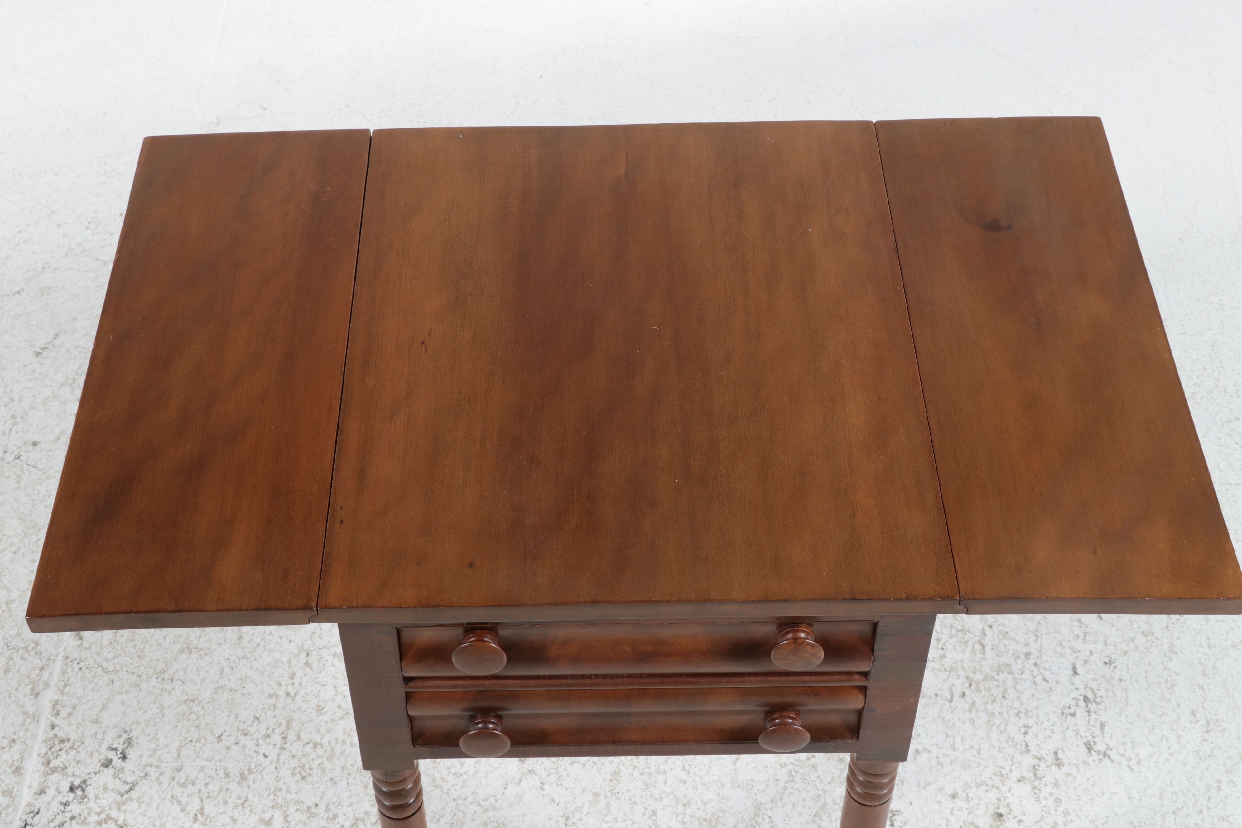 American Federal Style Mahogany Drop-Leaf Work Table, Mid-19th Century