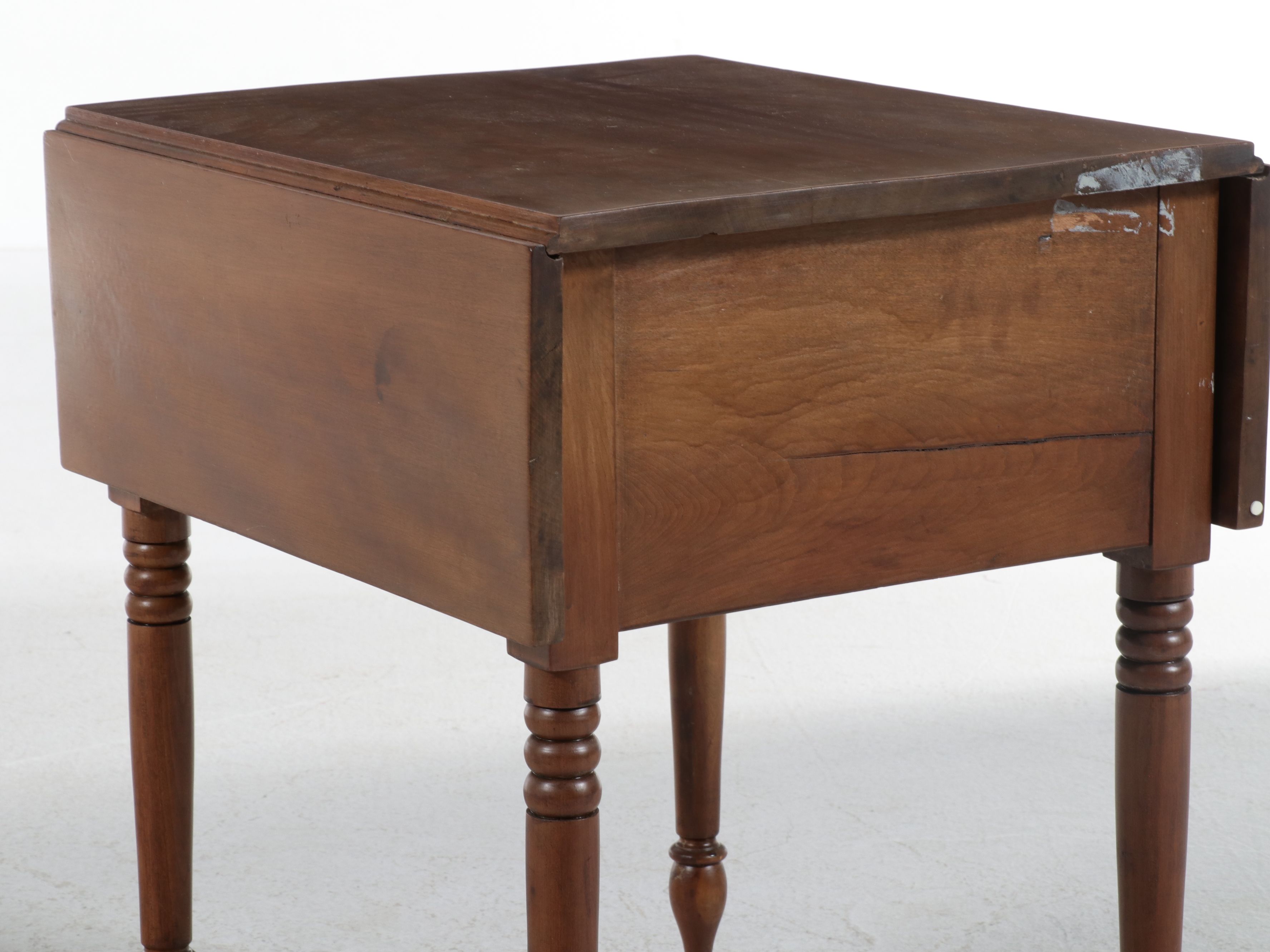 American Federal Style Mahogany Drop-Leaf Work Table, Mid-19th Century