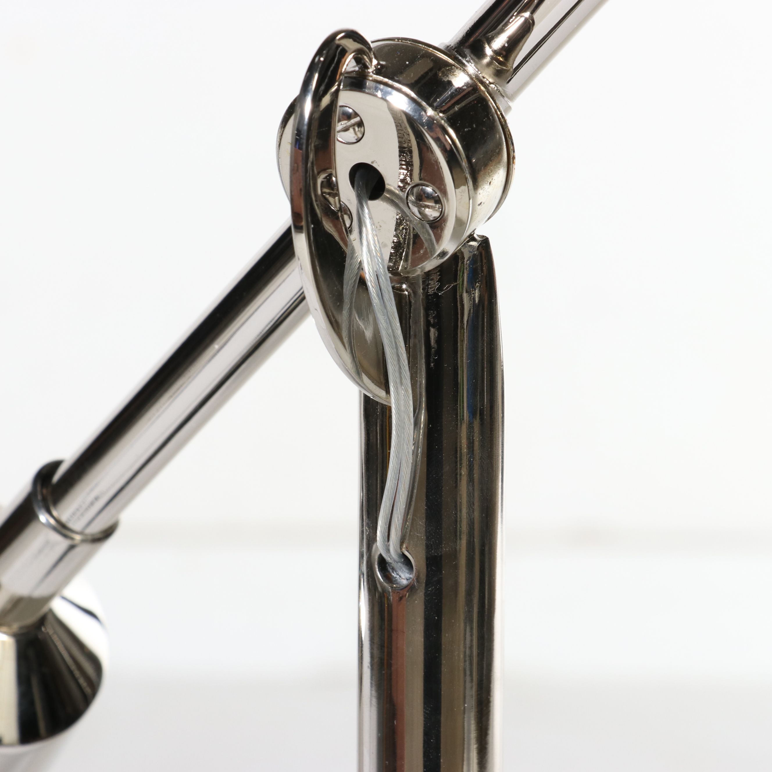 Postmodern Chromed Metal Dual Cantilever Floor Lamp