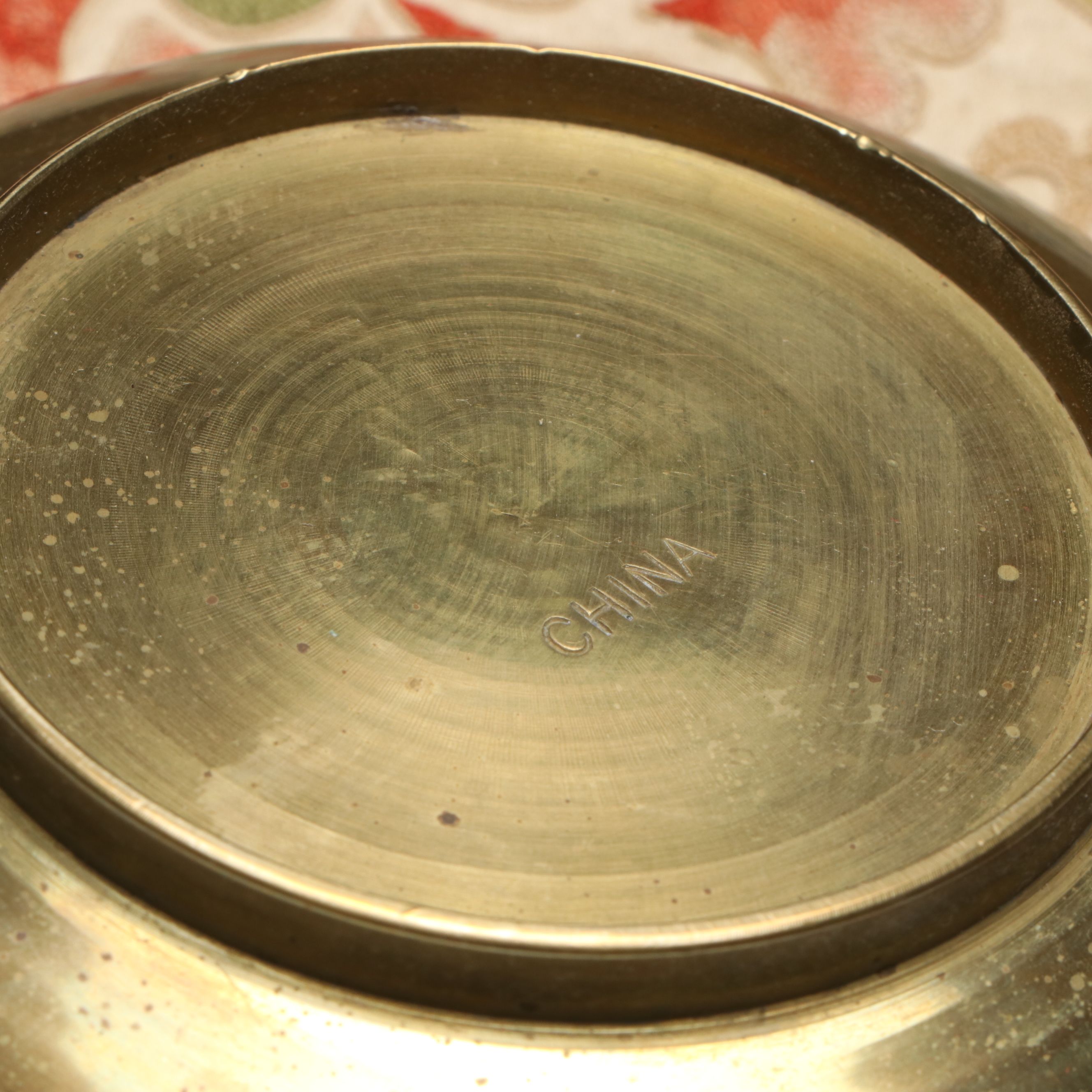 Norman Brumm Trillium Enamel Sculpture with Chinese Brass Box and More Décor