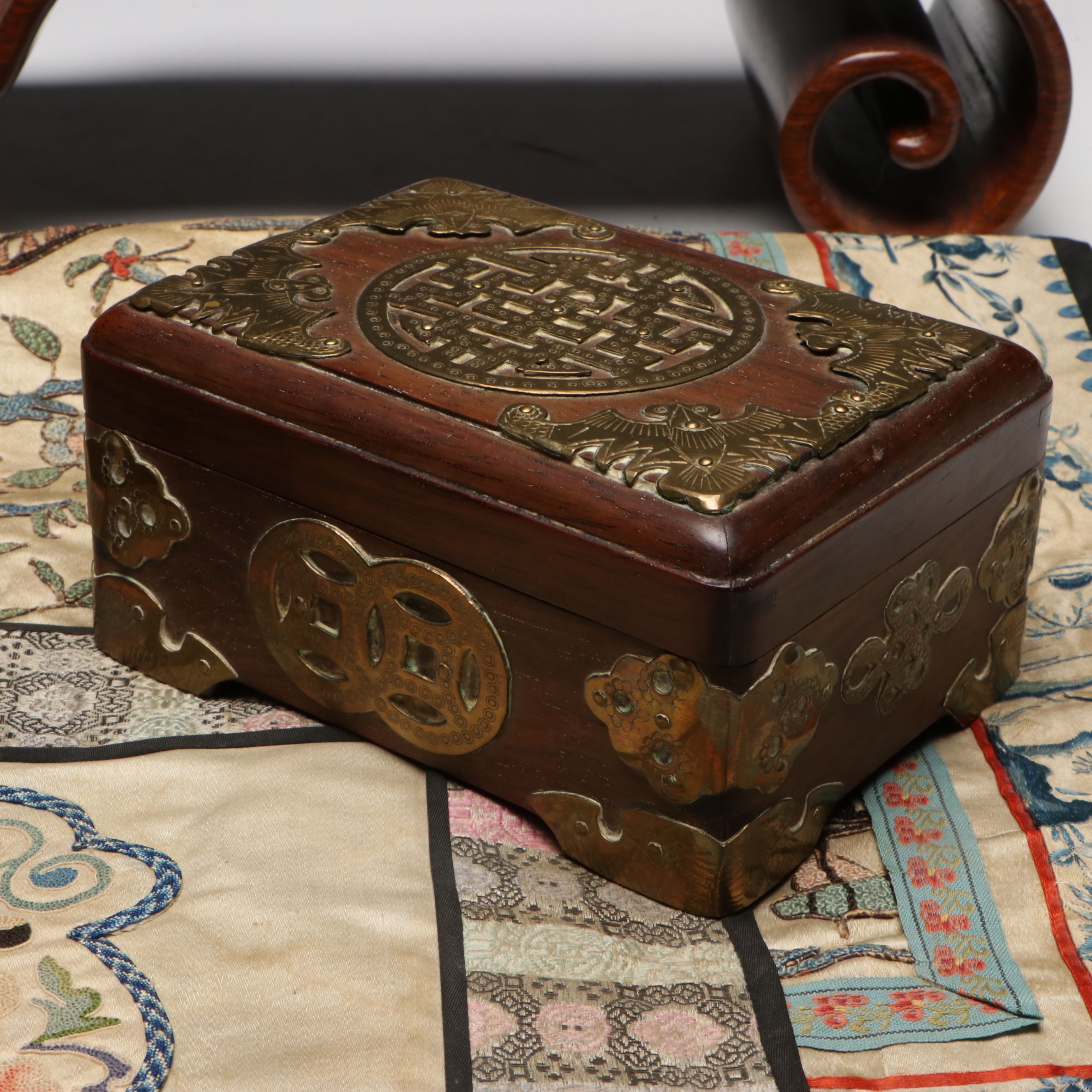 Norman Brumm Trillium Enamel Sculpture with Chinese Brass Box and More Décor