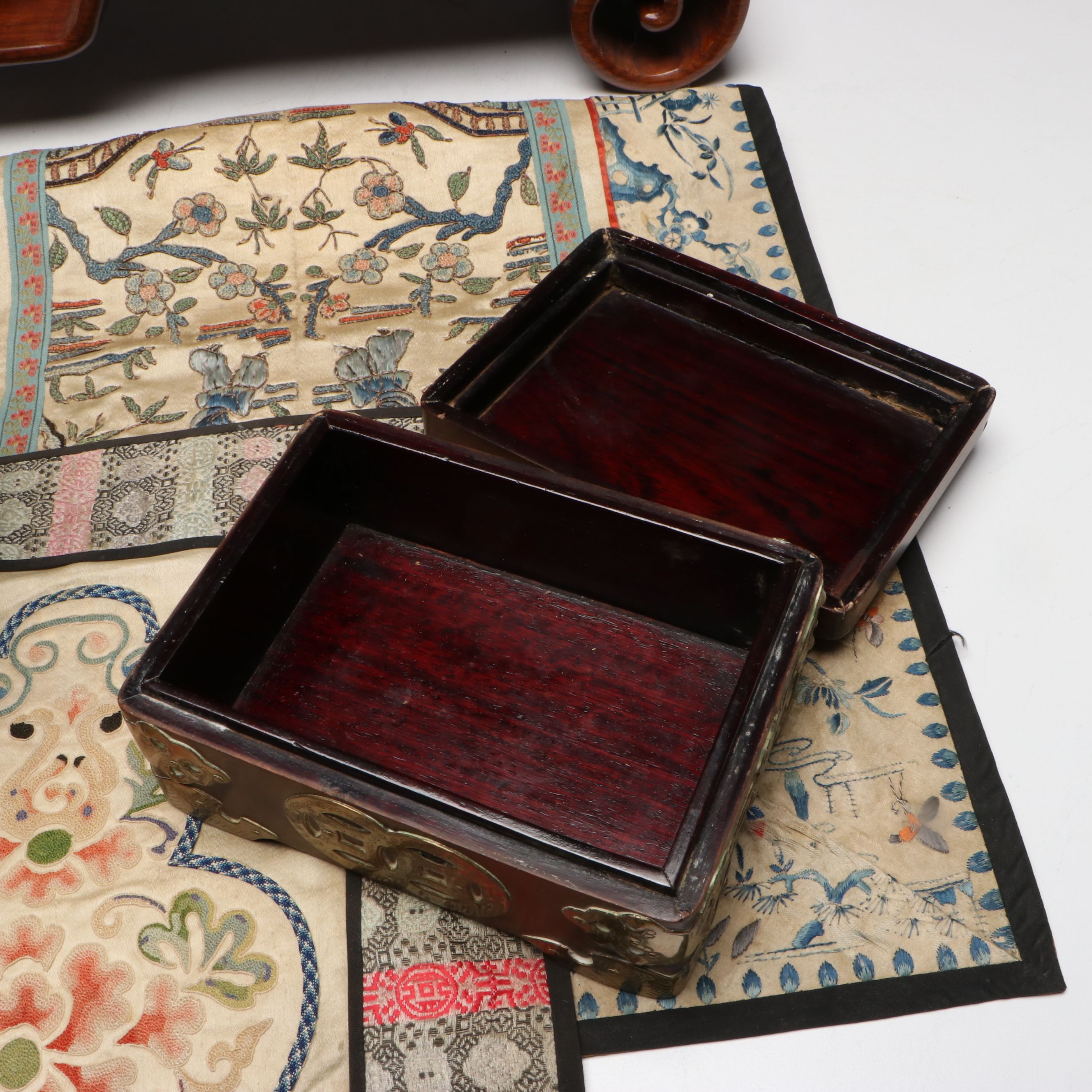 Norman Brumm Trillium Enamel Sculpture with Chinese Brass Box and More Décor