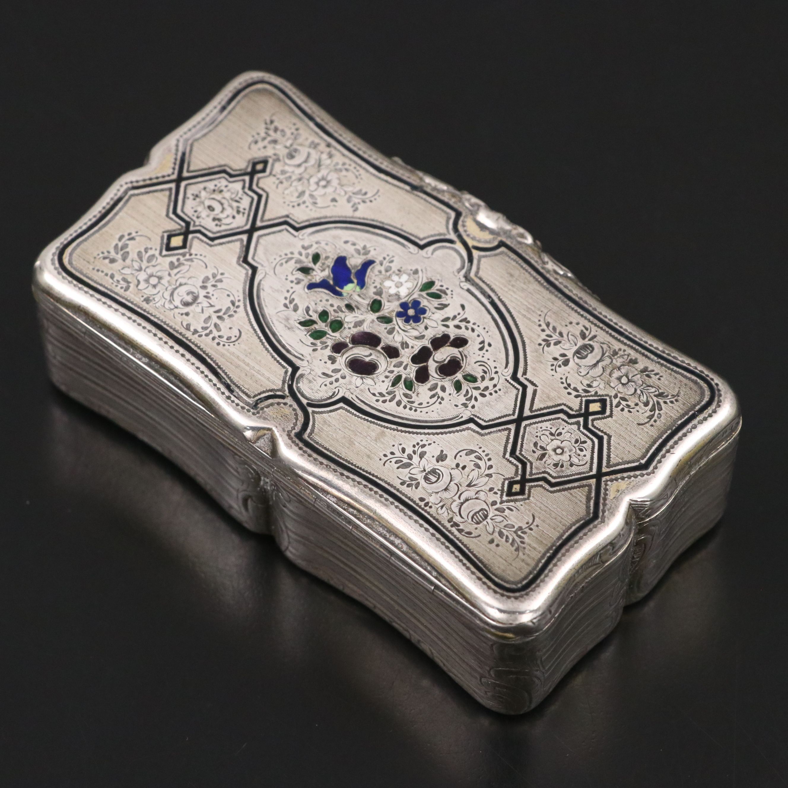 French Gold-Washed Cloisonné Sterling Decorative Box