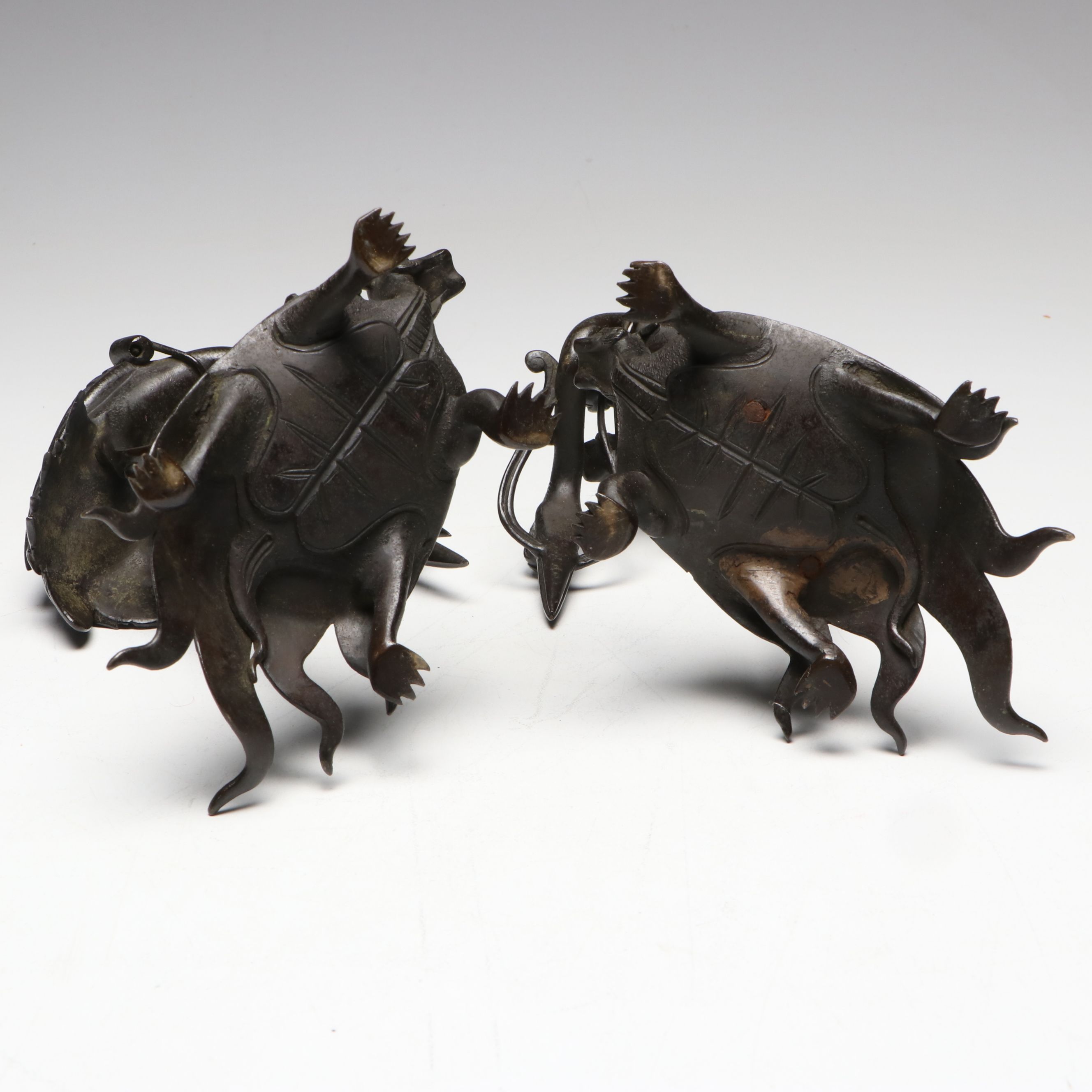 Chinese Bronze Cranes on Turtles