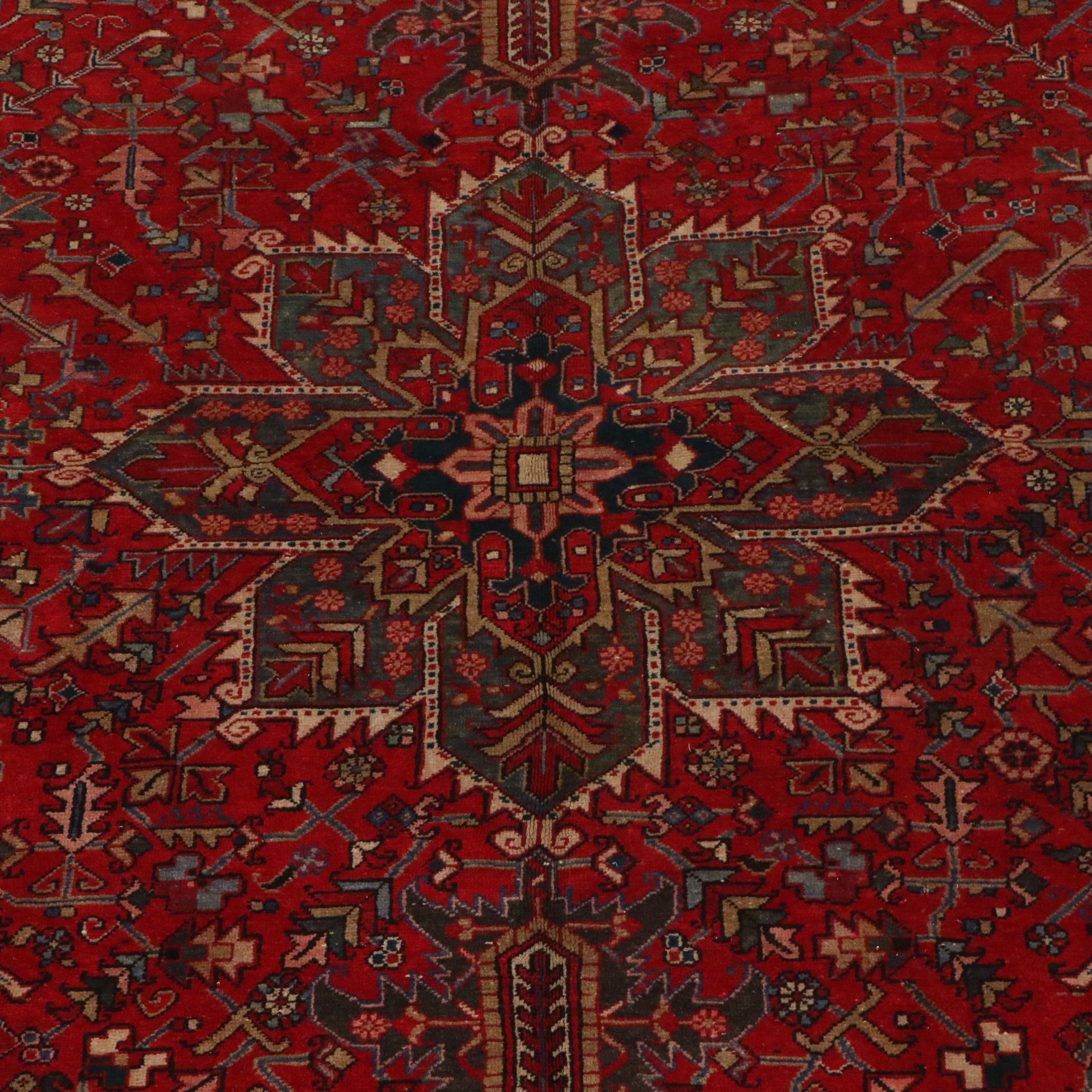 8'7 x 11'7 Hand-Knotted Persian Heriz Area Rug