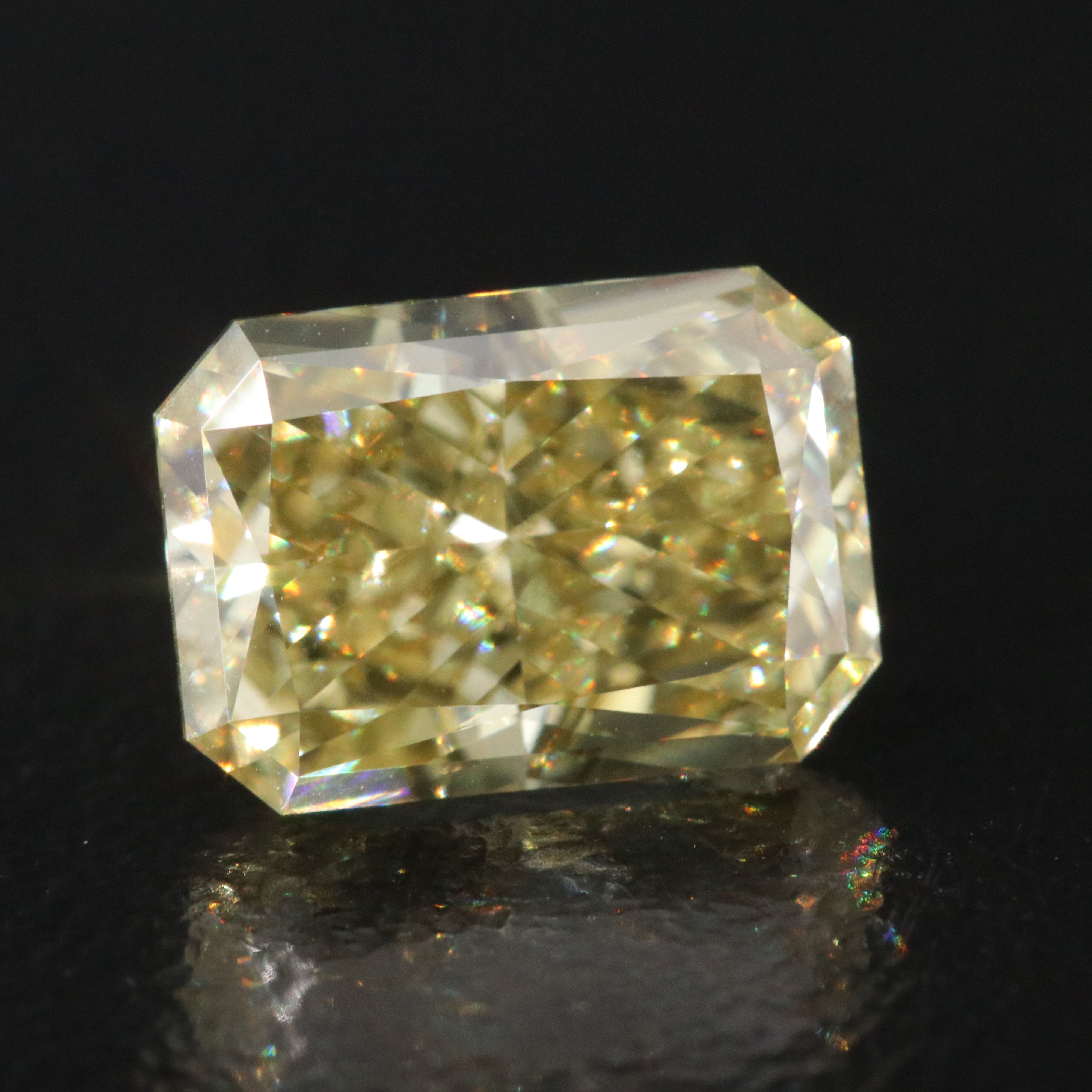 Loose 3.03 CT Lab Grown Fancy Intense Yellow Diamond with IGI Report
