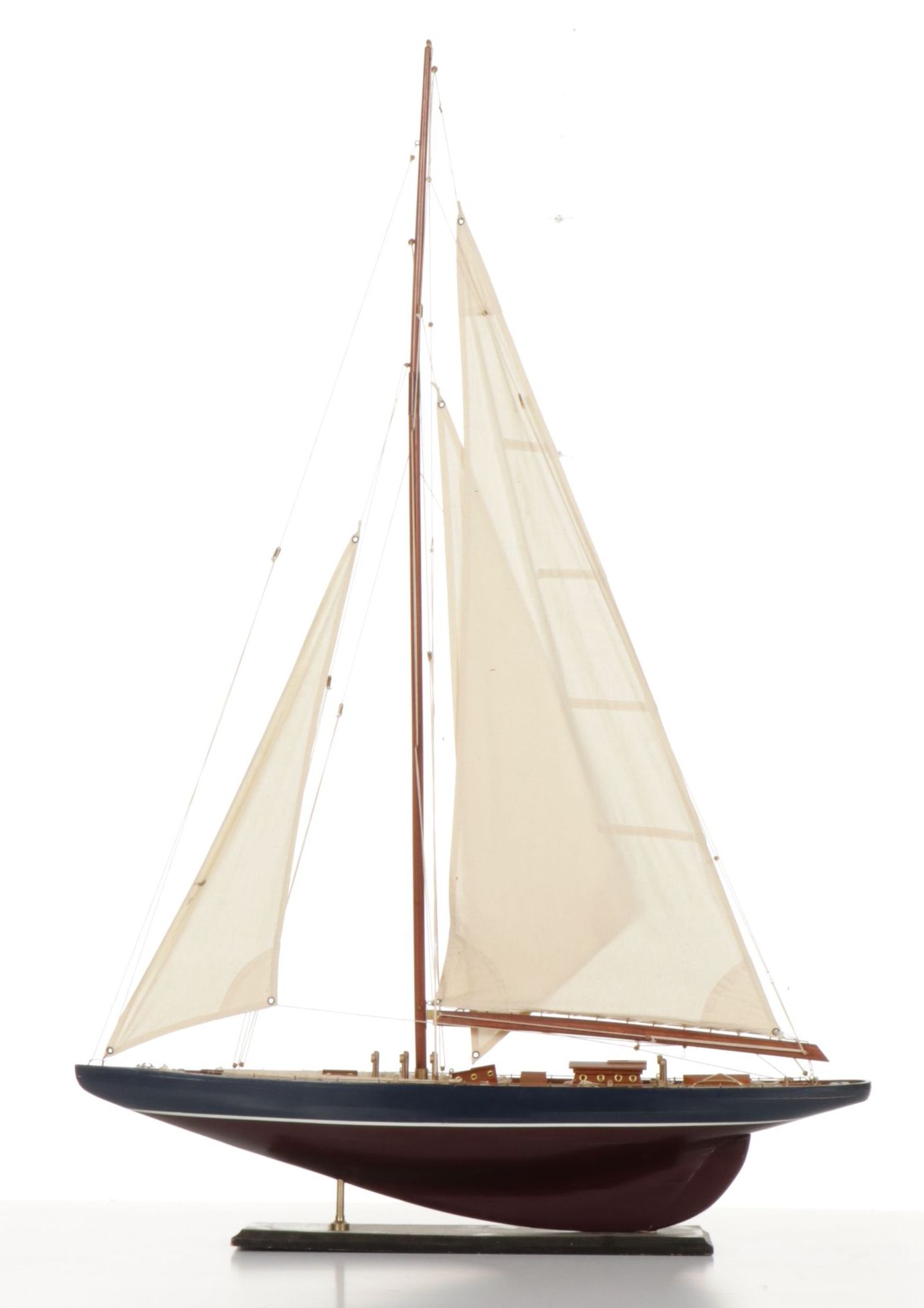 Hand Crafted "Endeavour" America's Cup Wooden Scale Model Yacht