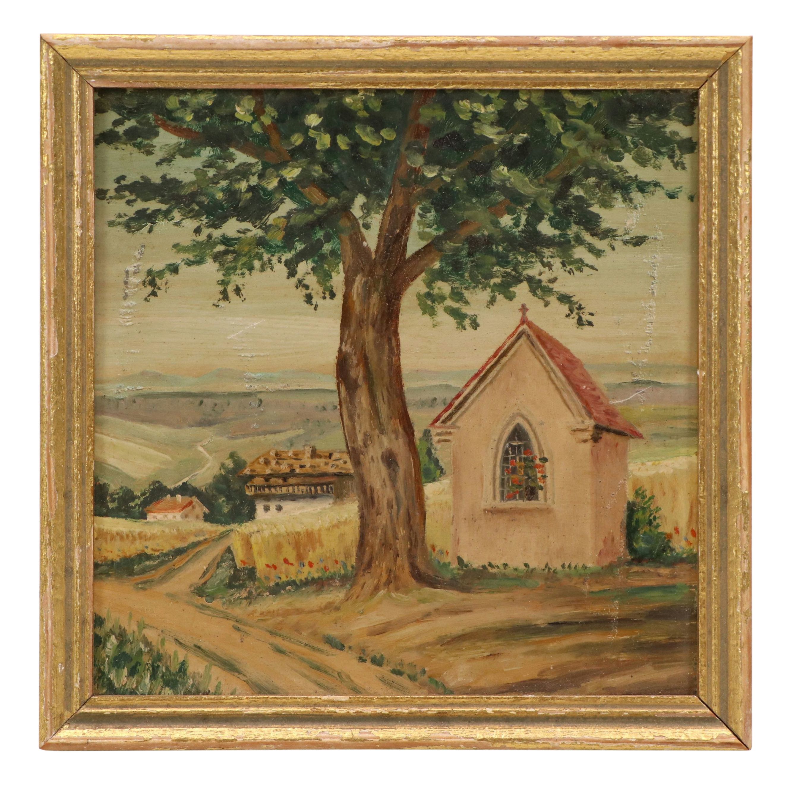 Kleinkunst German Oil Painting "Summer in Bavaria"