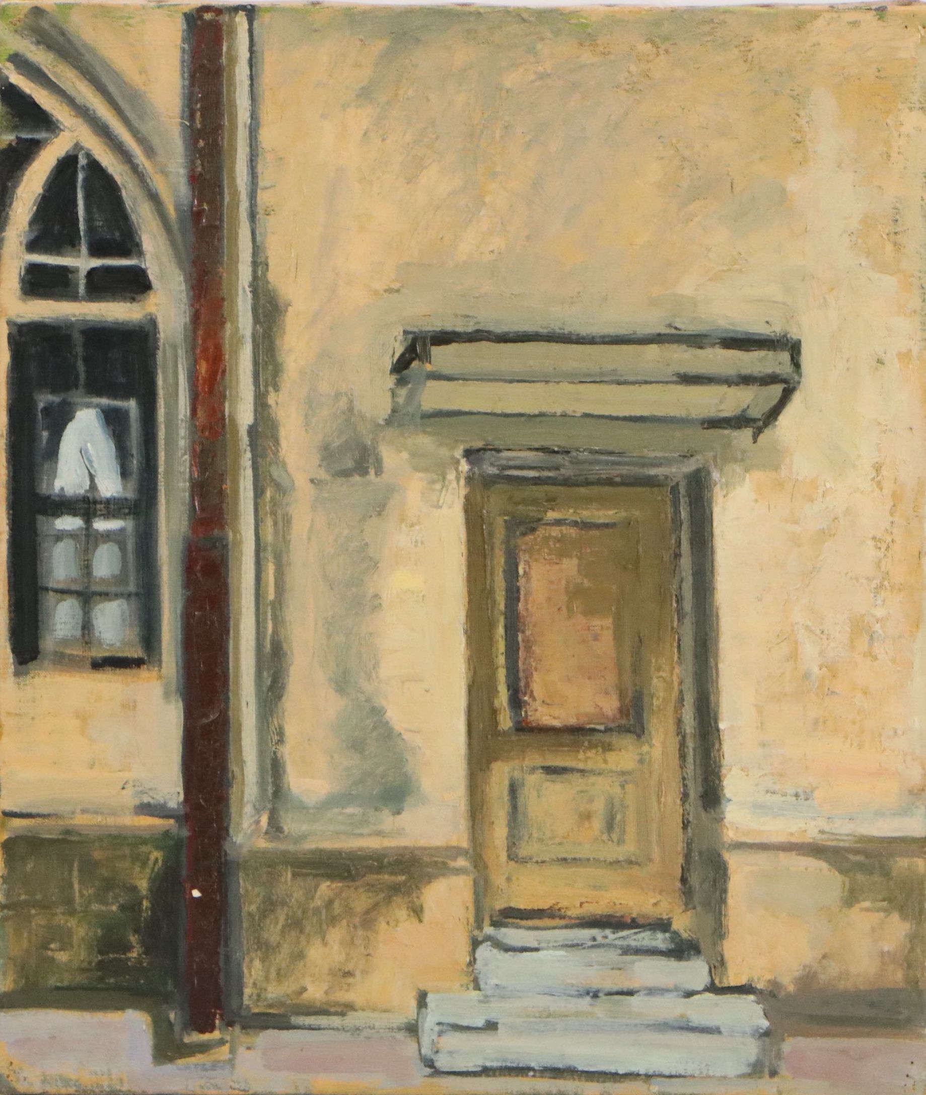 Two Oil Paintings of Building Exteriors, Circa 1954