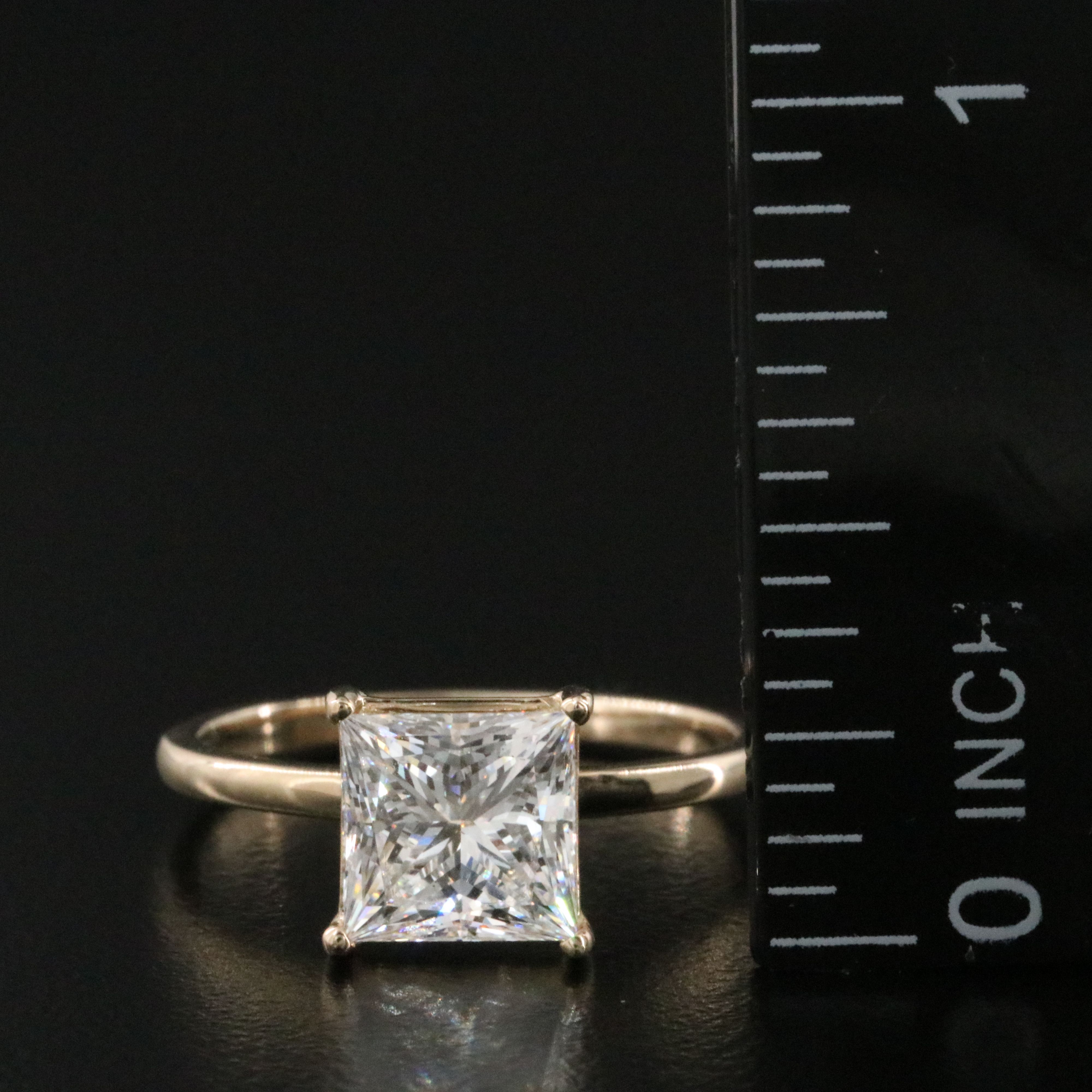 14K 2.06 CT Lab Grown Diamond Solitaire Ring with IGI Report