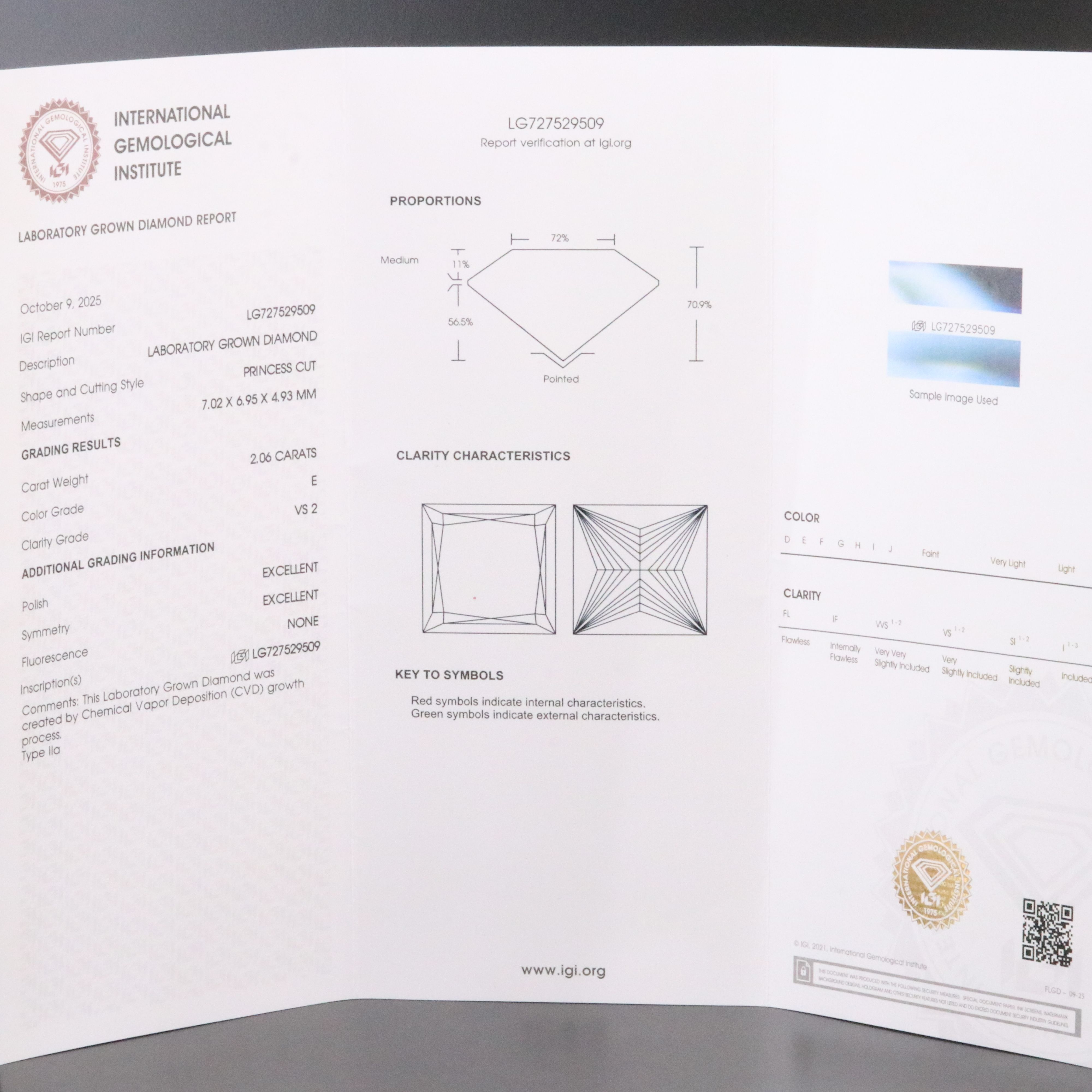 14K 2.06 CT Lab Grown Diamond Solitaire Ring with IGI Report