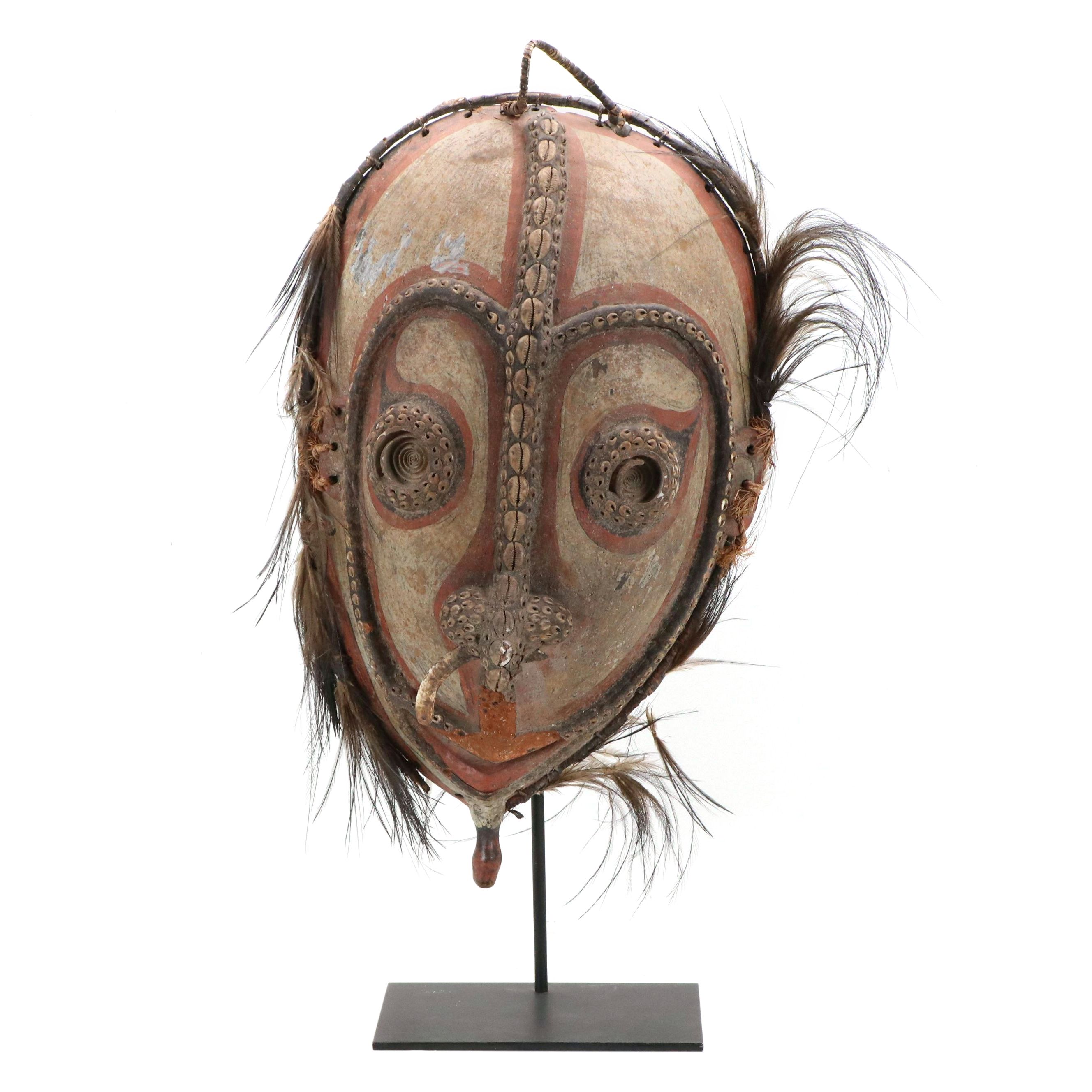 Papua New Guinea Sepik River Valley Polychromed Gable Mask