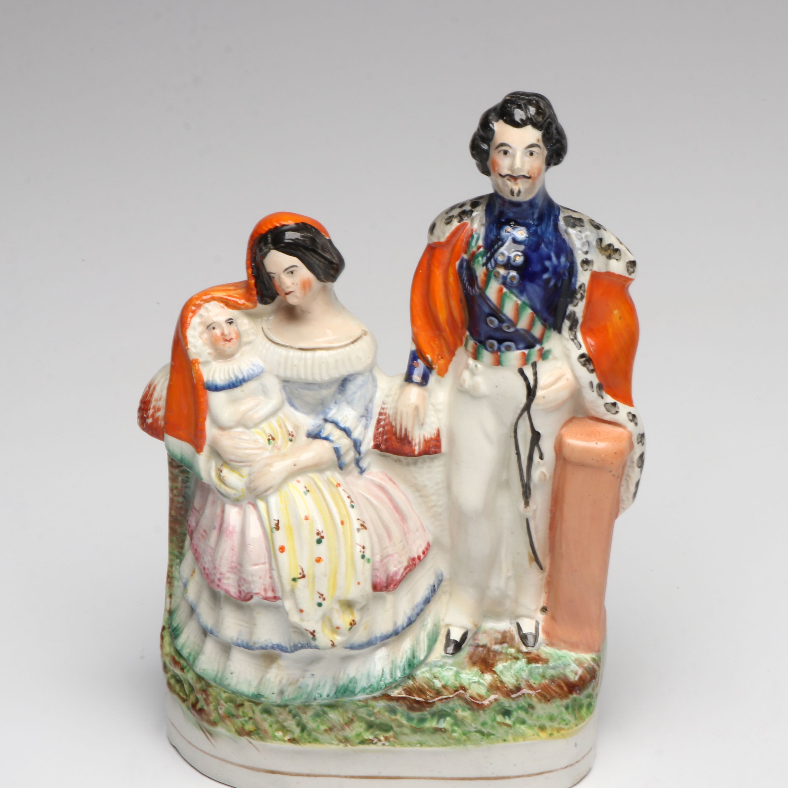 Pair of Staffordshire Style Napoleon III and Princess Eugenie Mantel Figurines