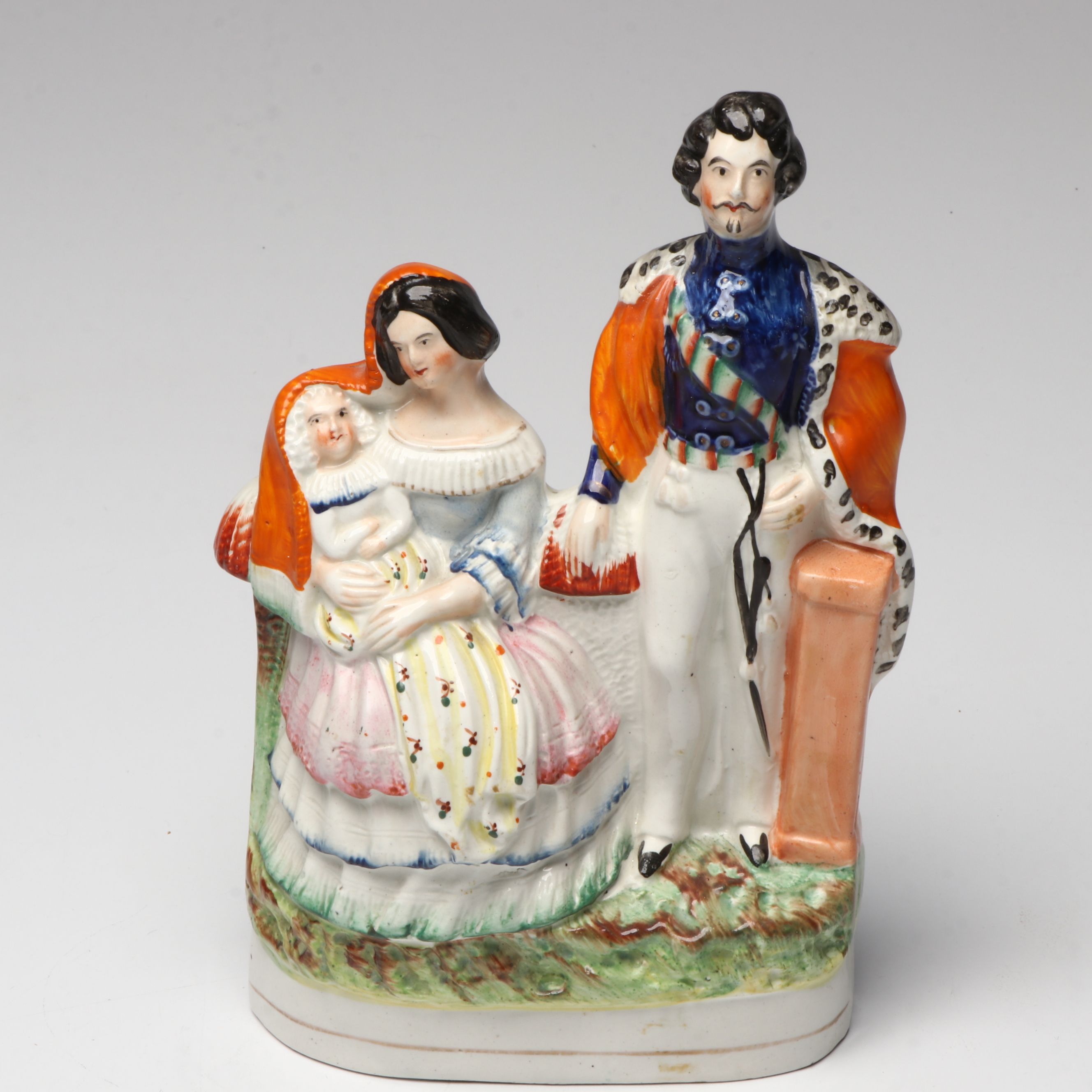 Pair of Staffordshire Style Napoleon III and Princess Eugenie Mantel Figurines
