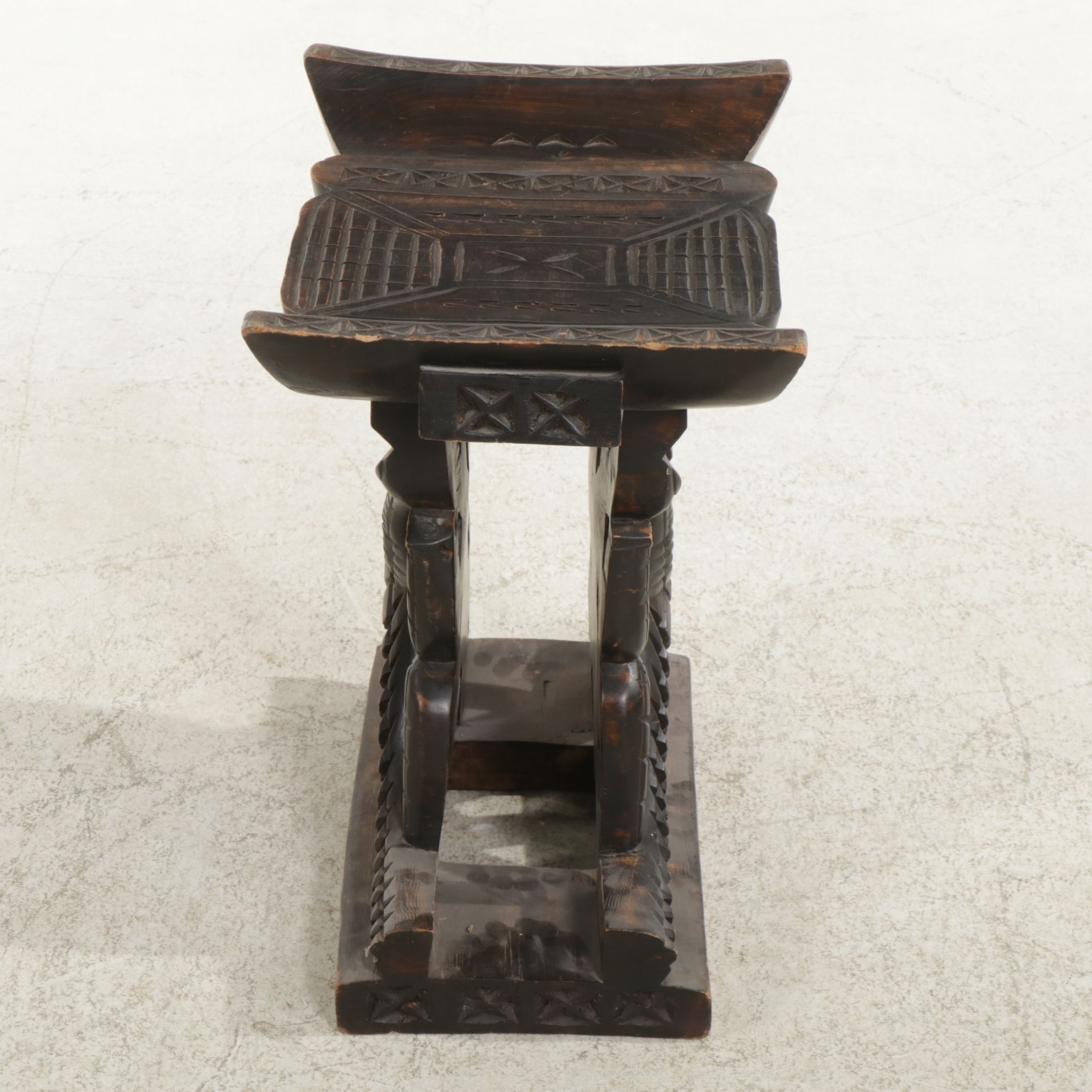 Ashanti Carved Wood Stool, Late 20th Century