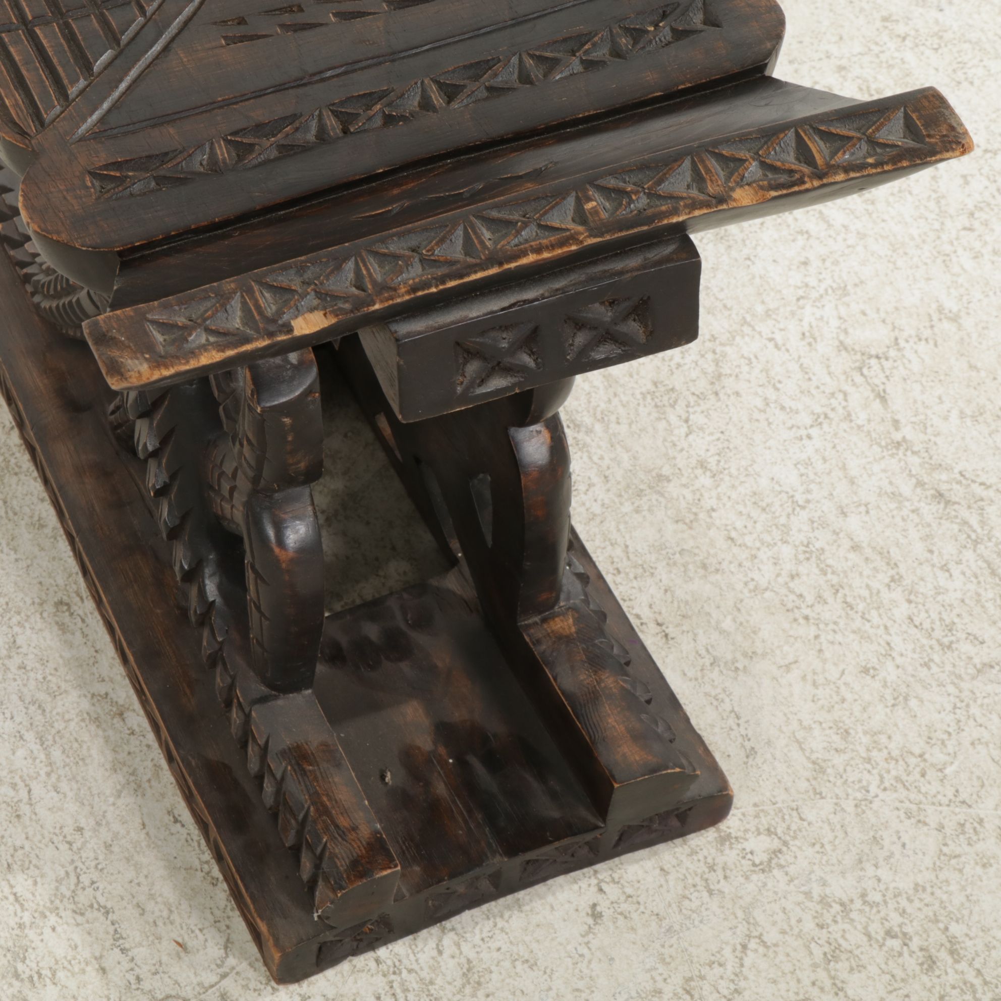 Ashanti Carved Wood Stool, Late 20th Century