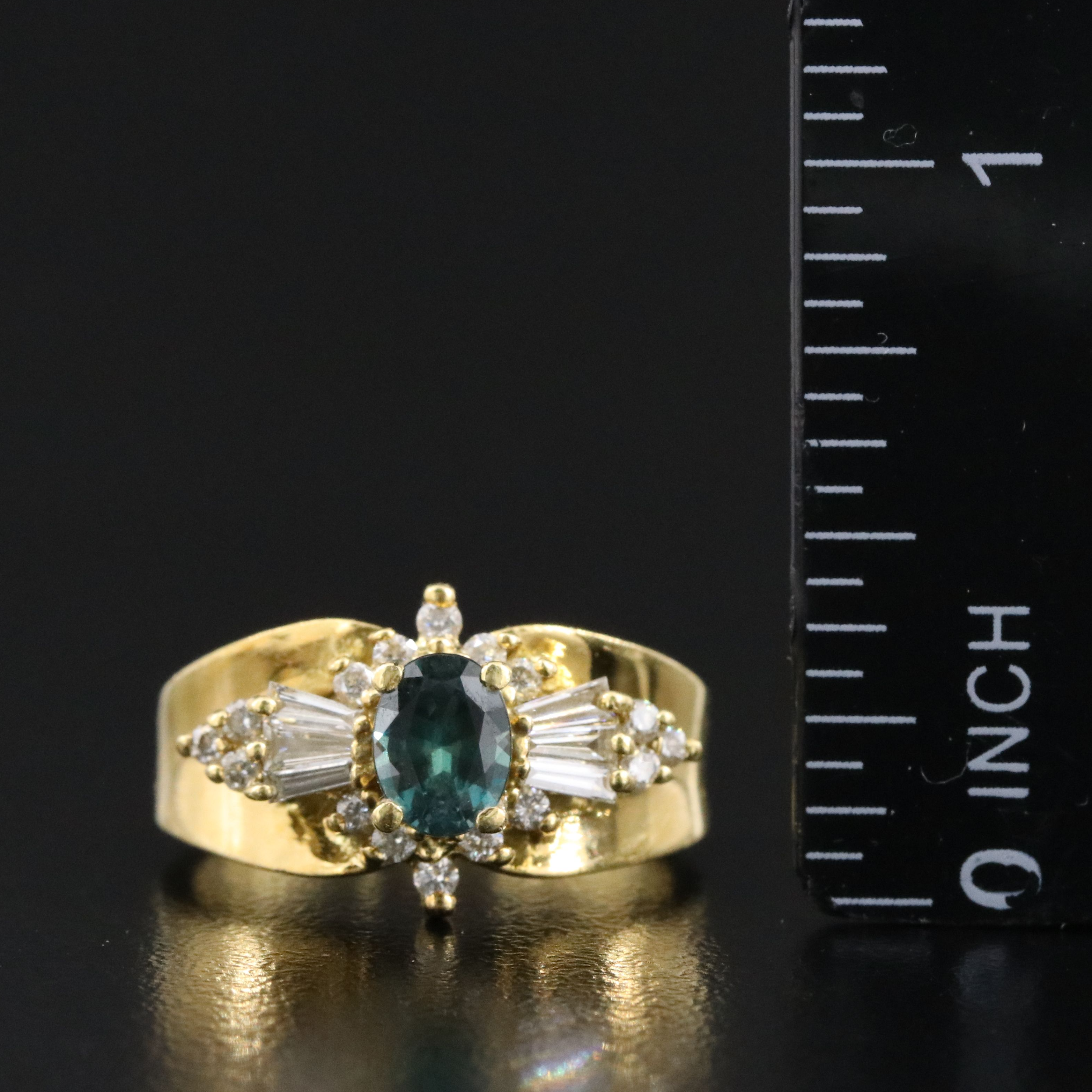 18K Alexandrite and Diamond Ring