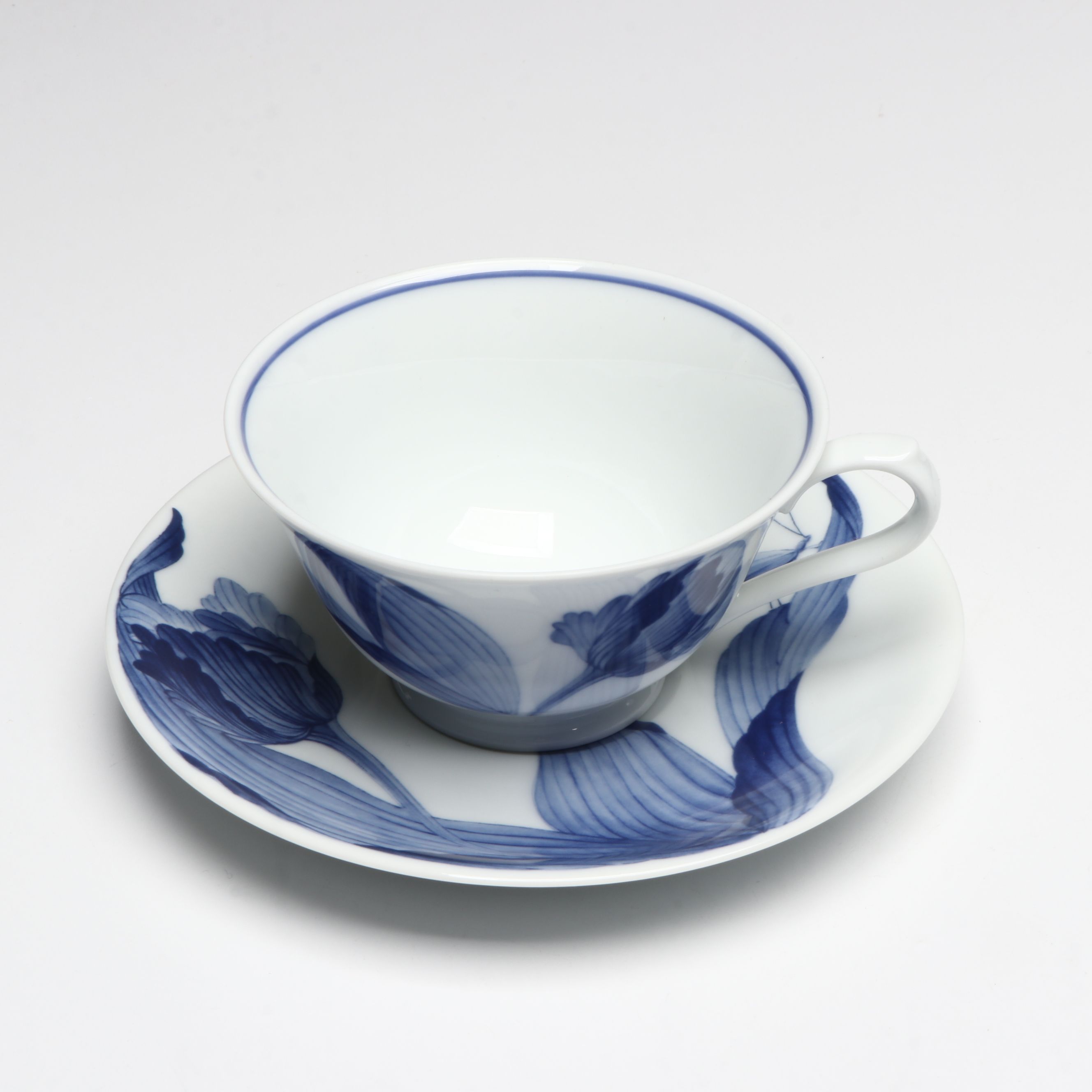 Noritake Blue Floral Porcelain Teapot, Plates and Teacups