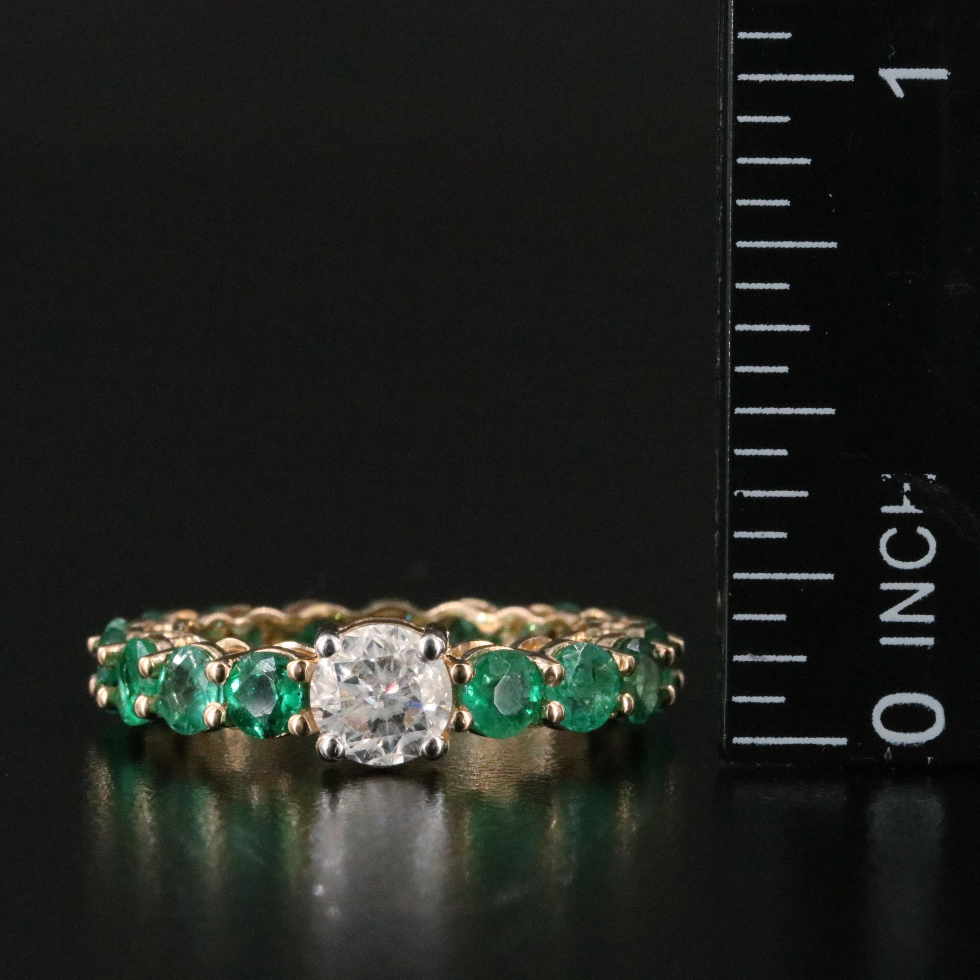 18K Diamond and 2.80 CTW Emerald Eternity Band