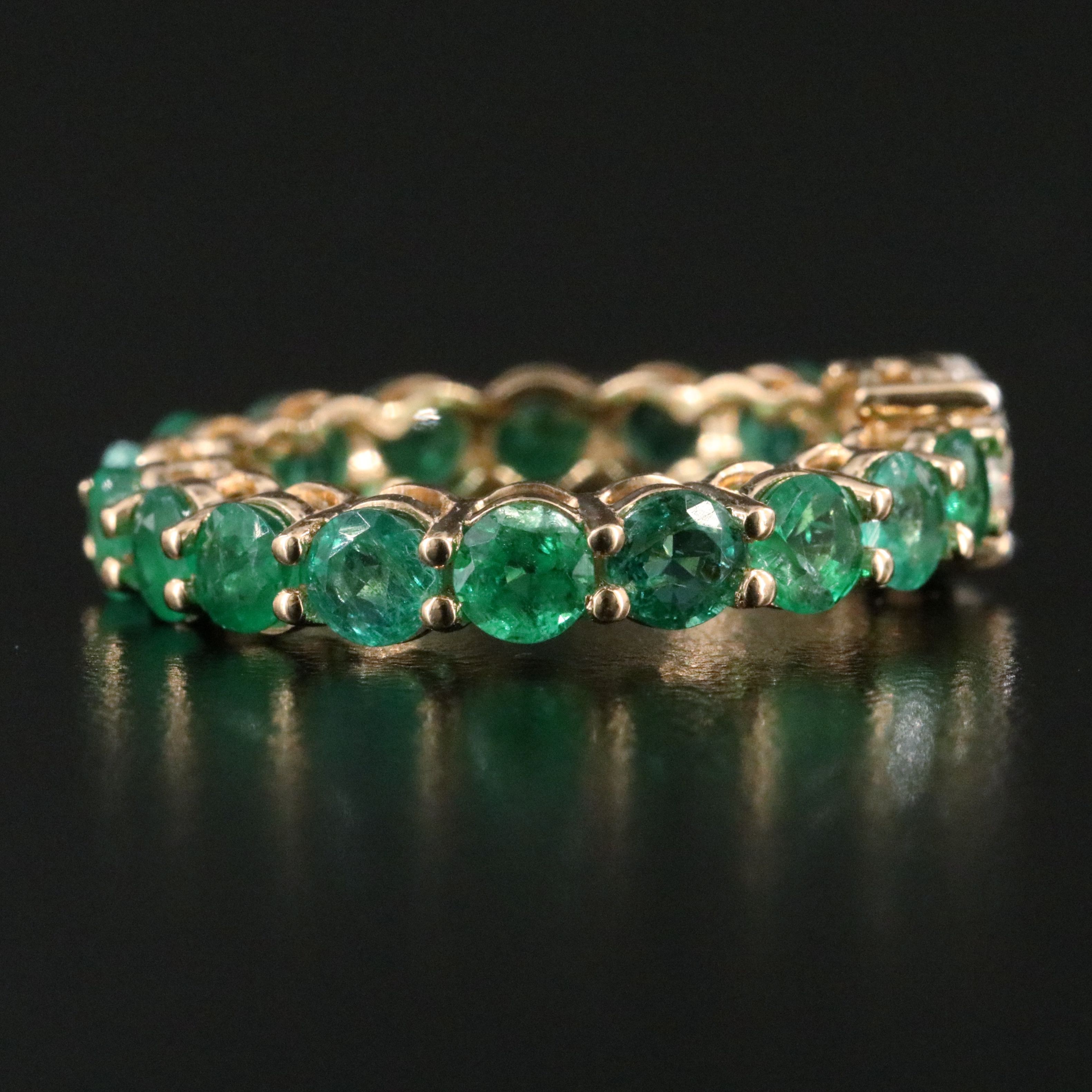 18K Diamond and 2.80 CTW Emerald Eternity Band