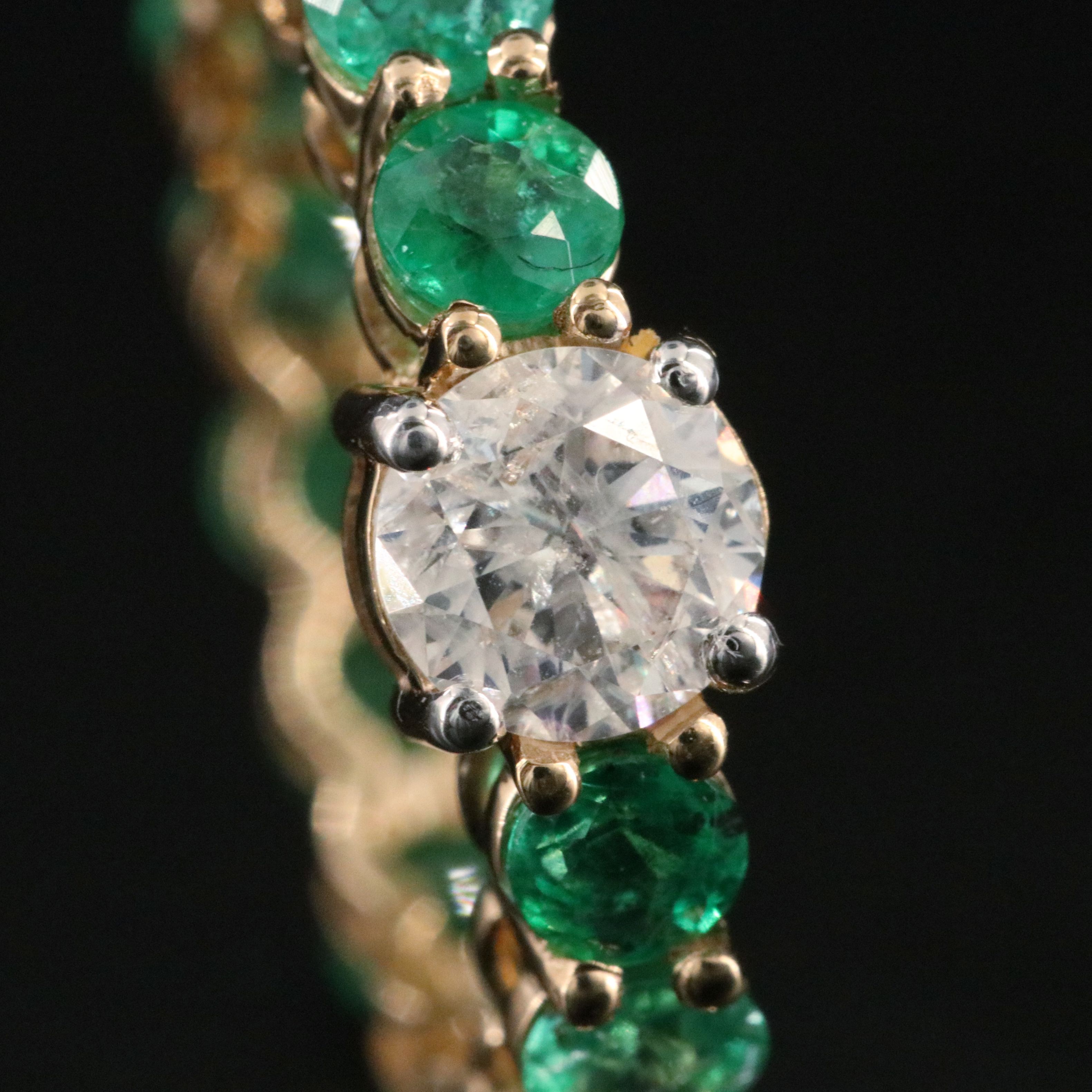 18K Diamond and 2.80 CTW Emerald Eternity Band