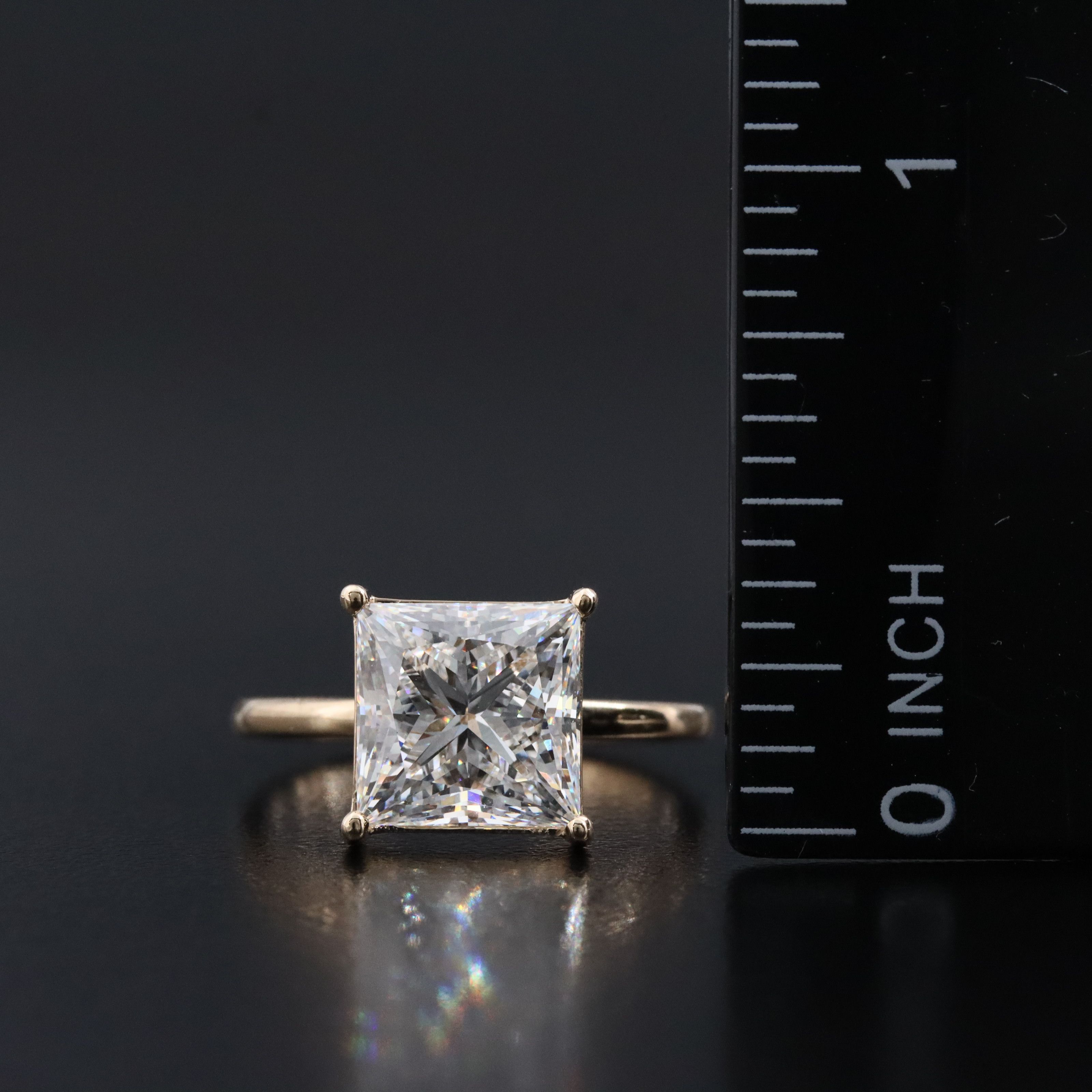 14K 4.05 CT Lab Grown Diamond Solitaire Ring with IGI Report
