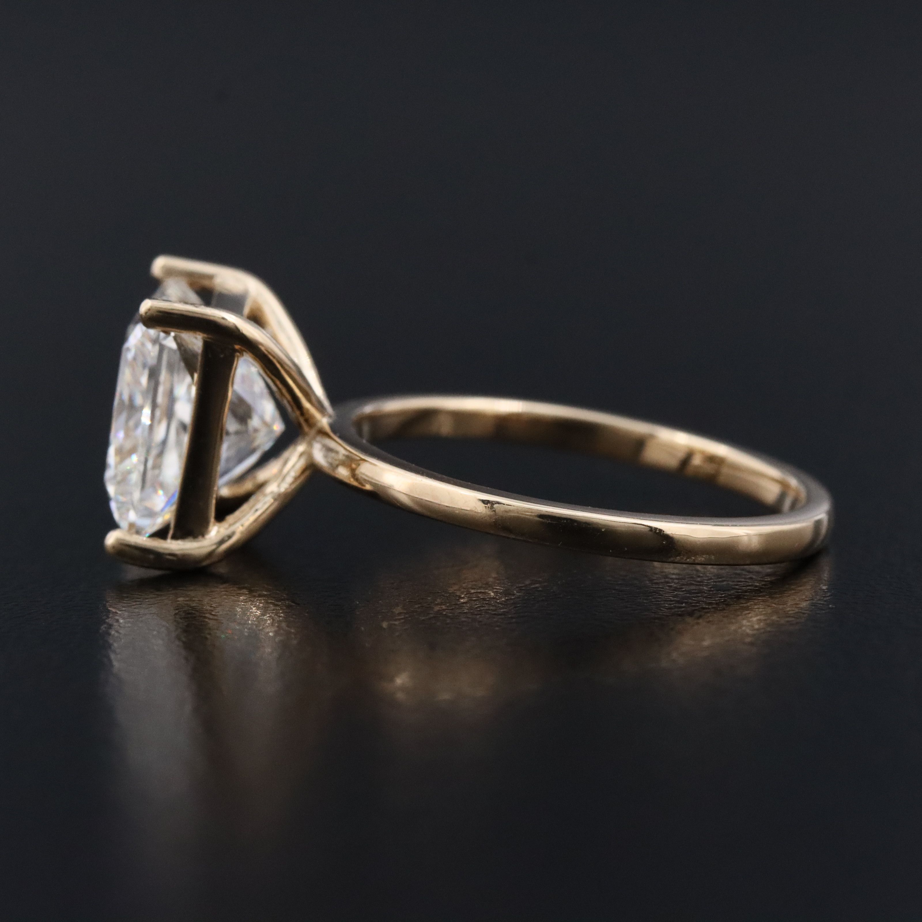 14K 4.05 CT Lab Grown Diamond Solitaire Ring with IGI Report