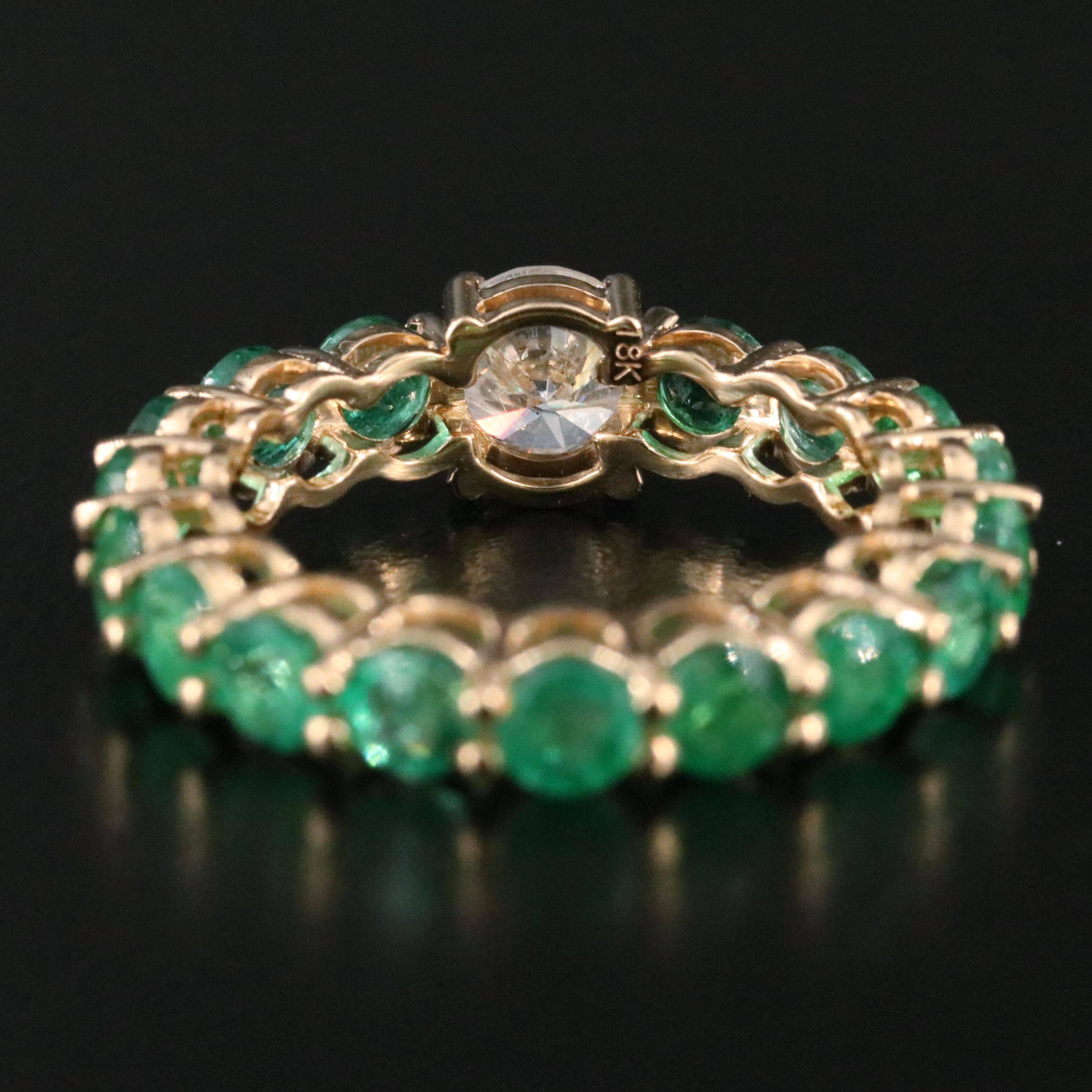 18K Diamond and 2.80 CTW Emerald Eternity Band