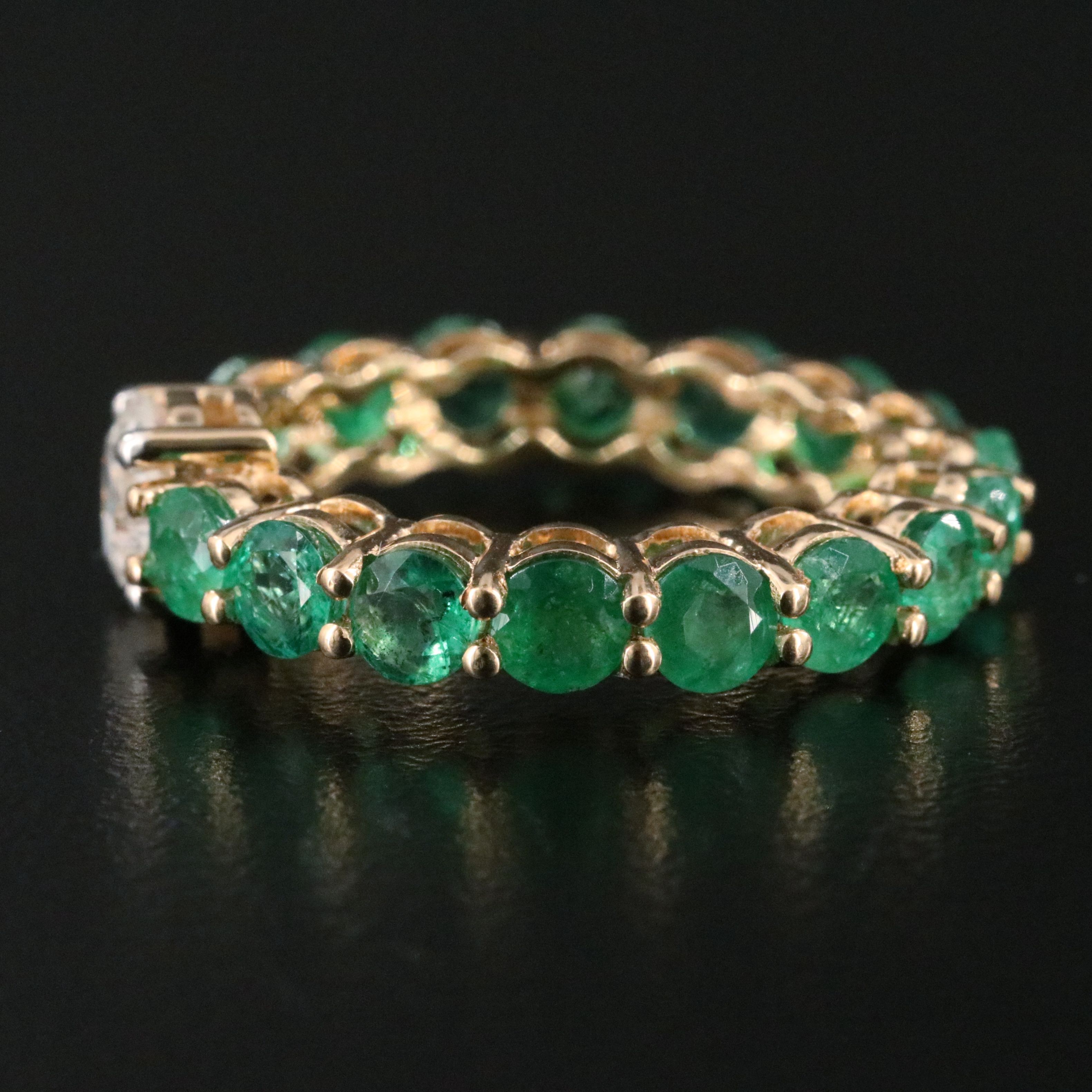 18K Diamond and 2.80 CTW Emerald Eternity Band