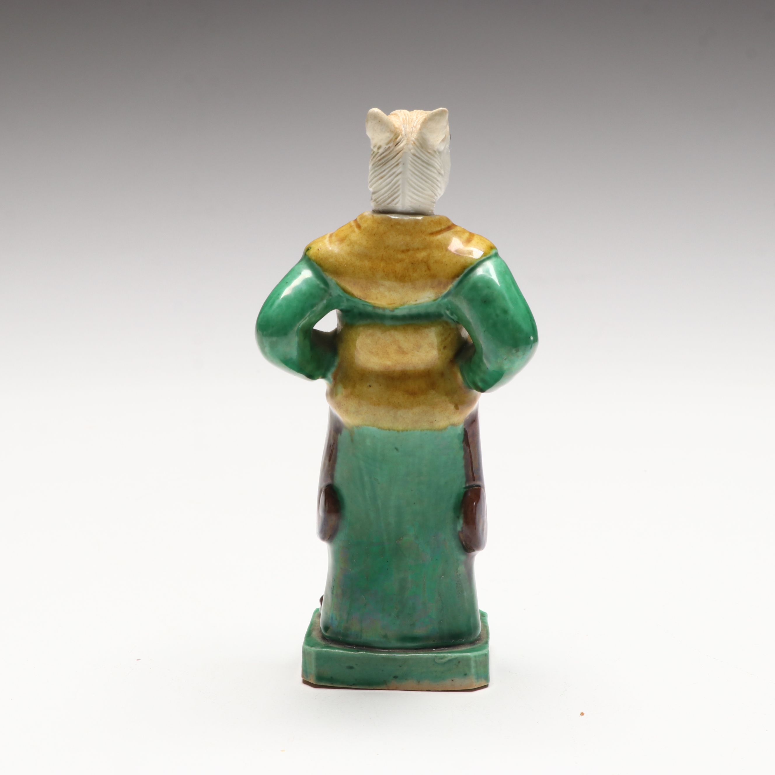 Chinese Sancai Glaze Ceramic Anthropomorphic Horse and Elderly Men